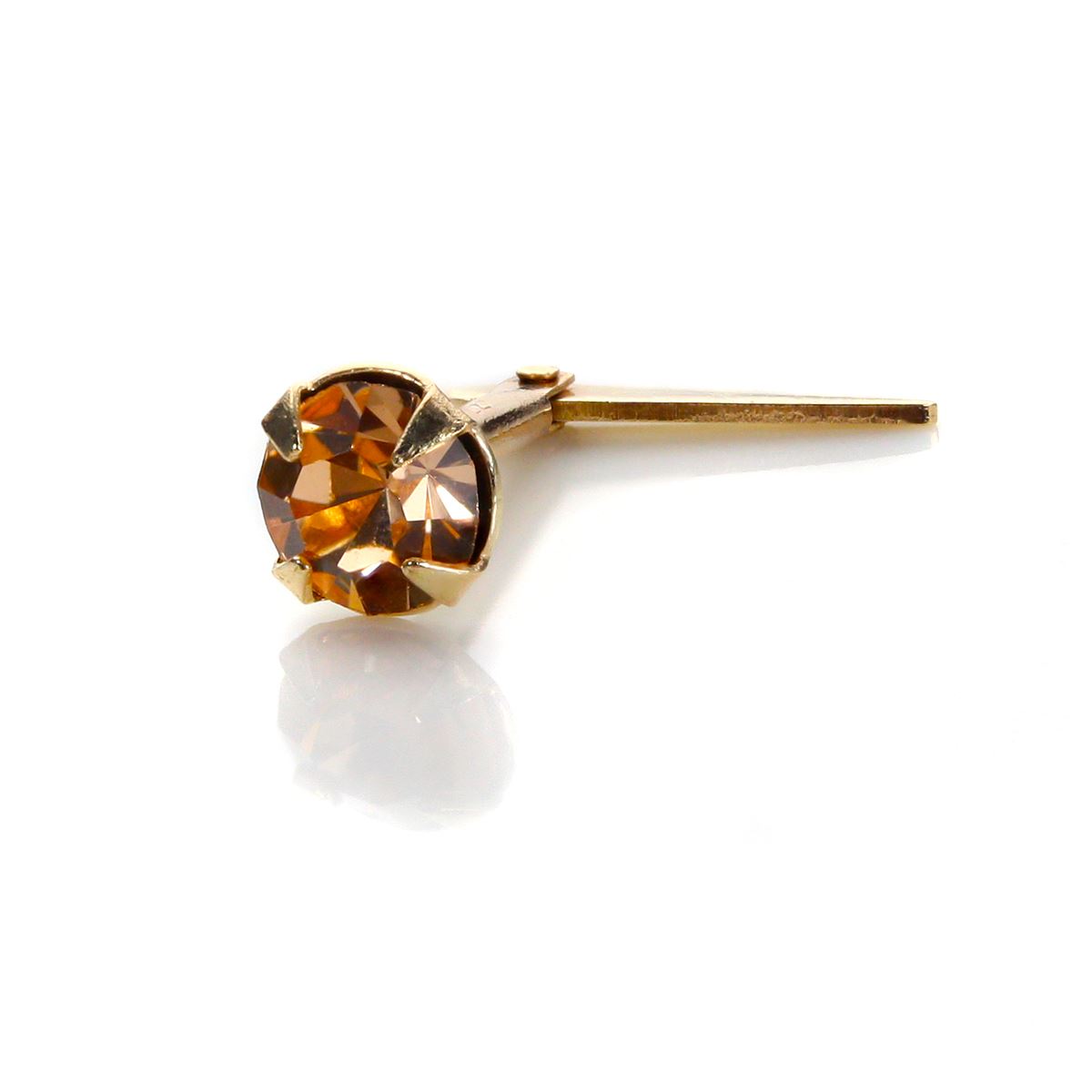9ct Yellow Gold Andralok 3.5mm Crystal Nose Stud Pin | 10 Colours of Studs - Picture 12 of 29