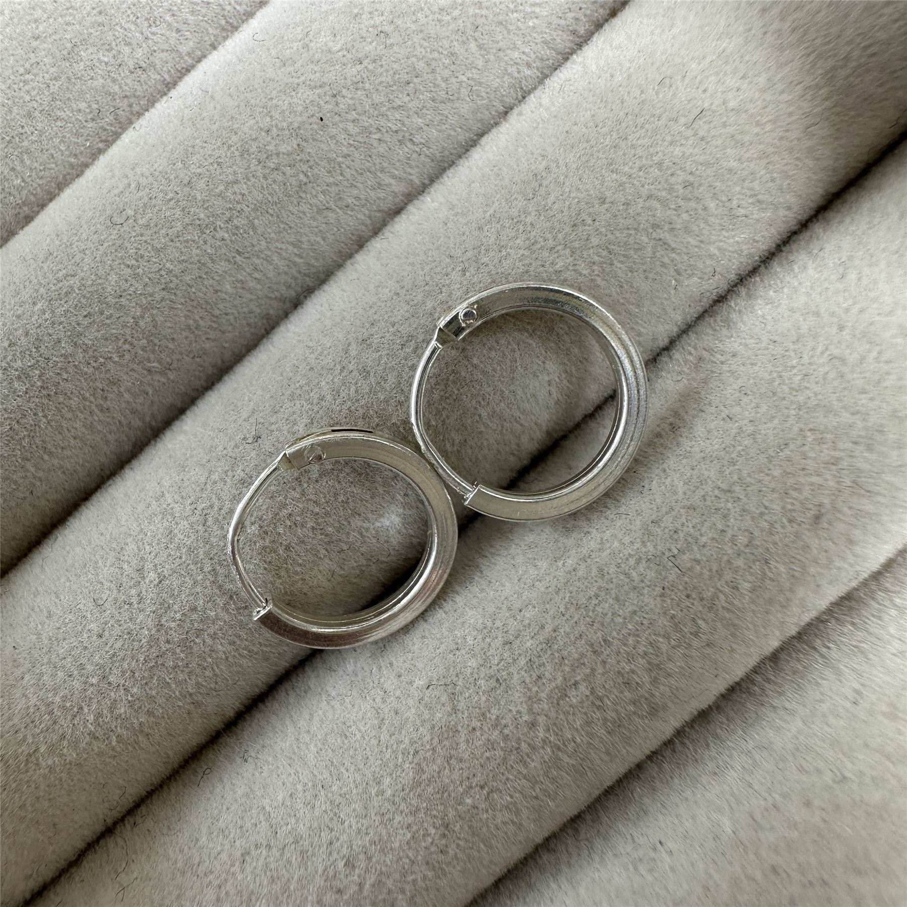 Boucles d'Oreilles Créoles Carrées 1mm en Argent 925/1000 - 1 à 4cm - Picture 10 of 27