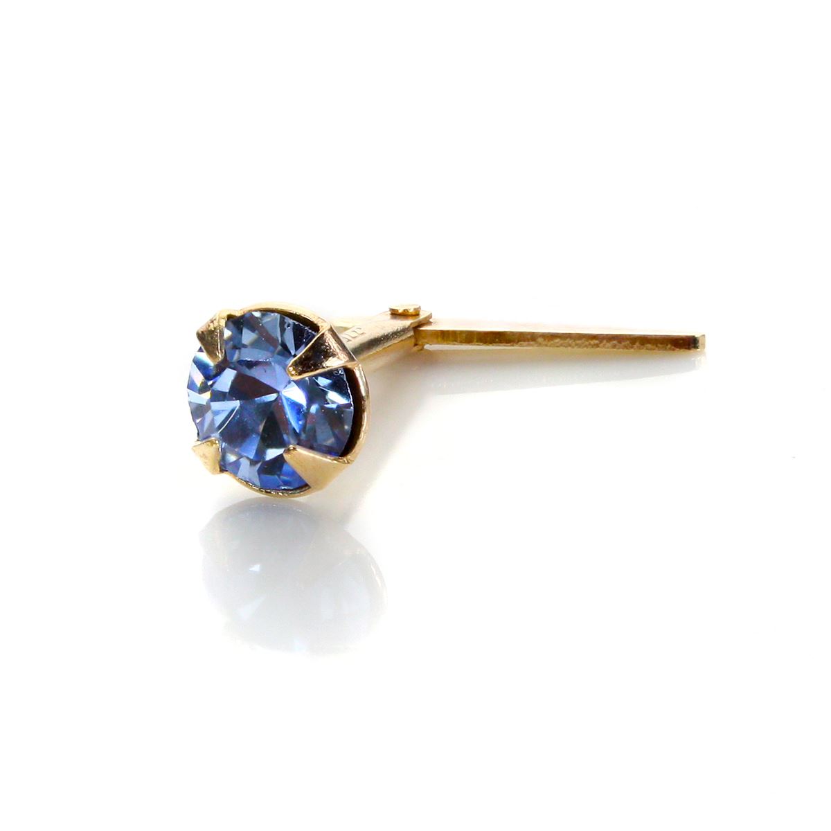 9ct Yellow Gold Andralok 3.5mm Crystal Nose Stud Pin | 10 Colours of Studs - Picture 16 of 29