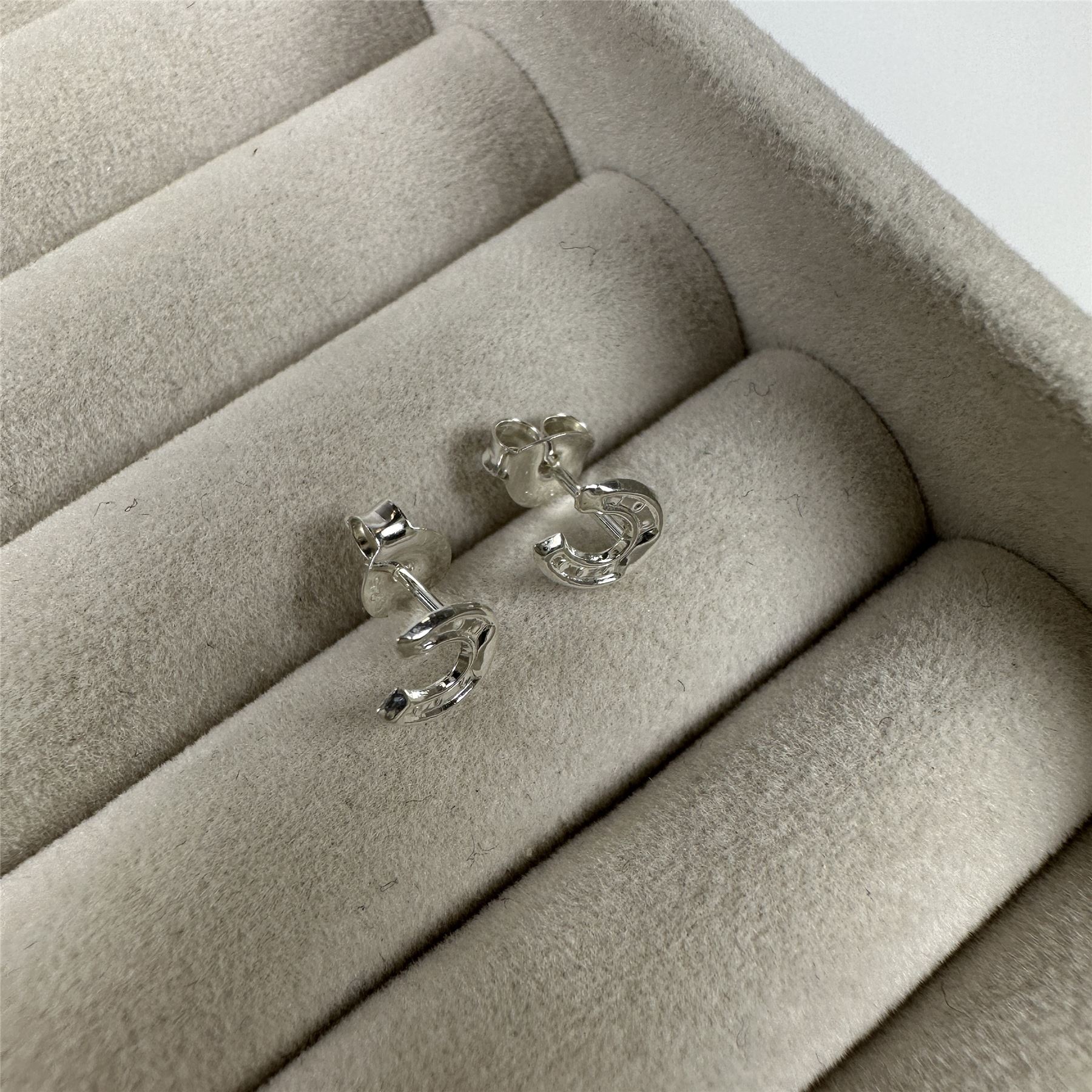 Sterling Silver Small Horseshoe Stud Earrings Studs Horse Shoe Earring