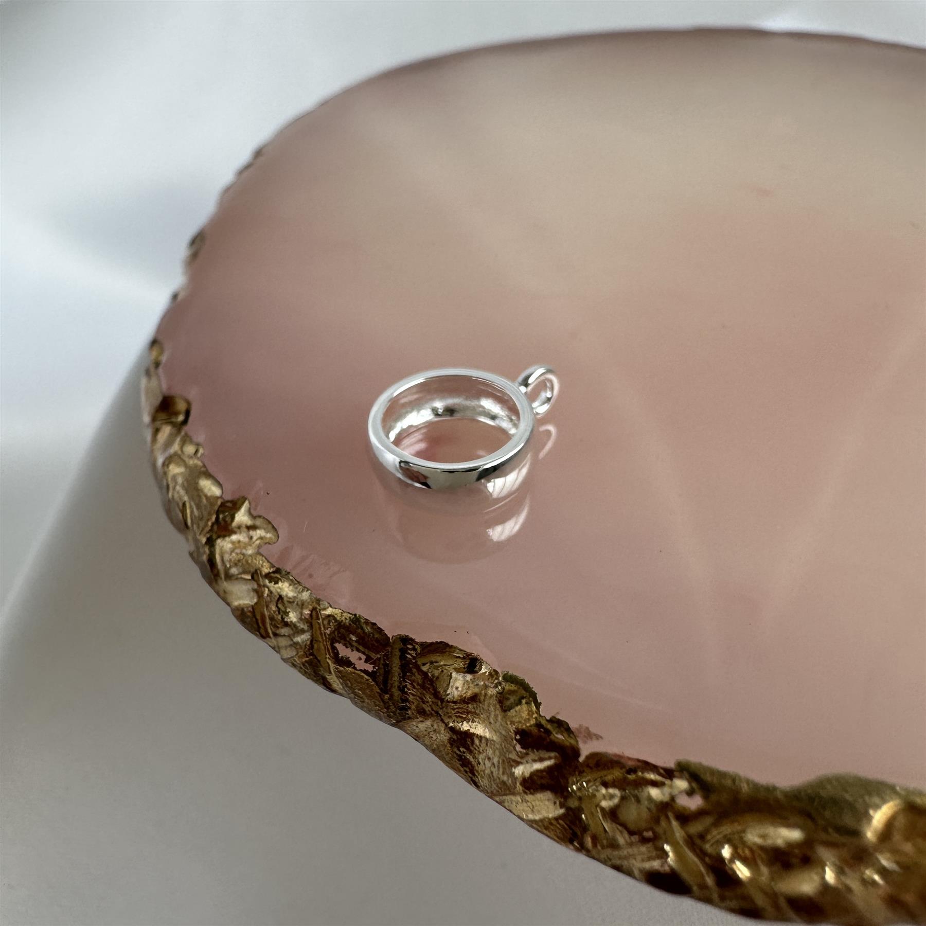 Sterling Silver 6.5mm Charm Bracelet Hanger Bead Carrier Bail Dangle Holder