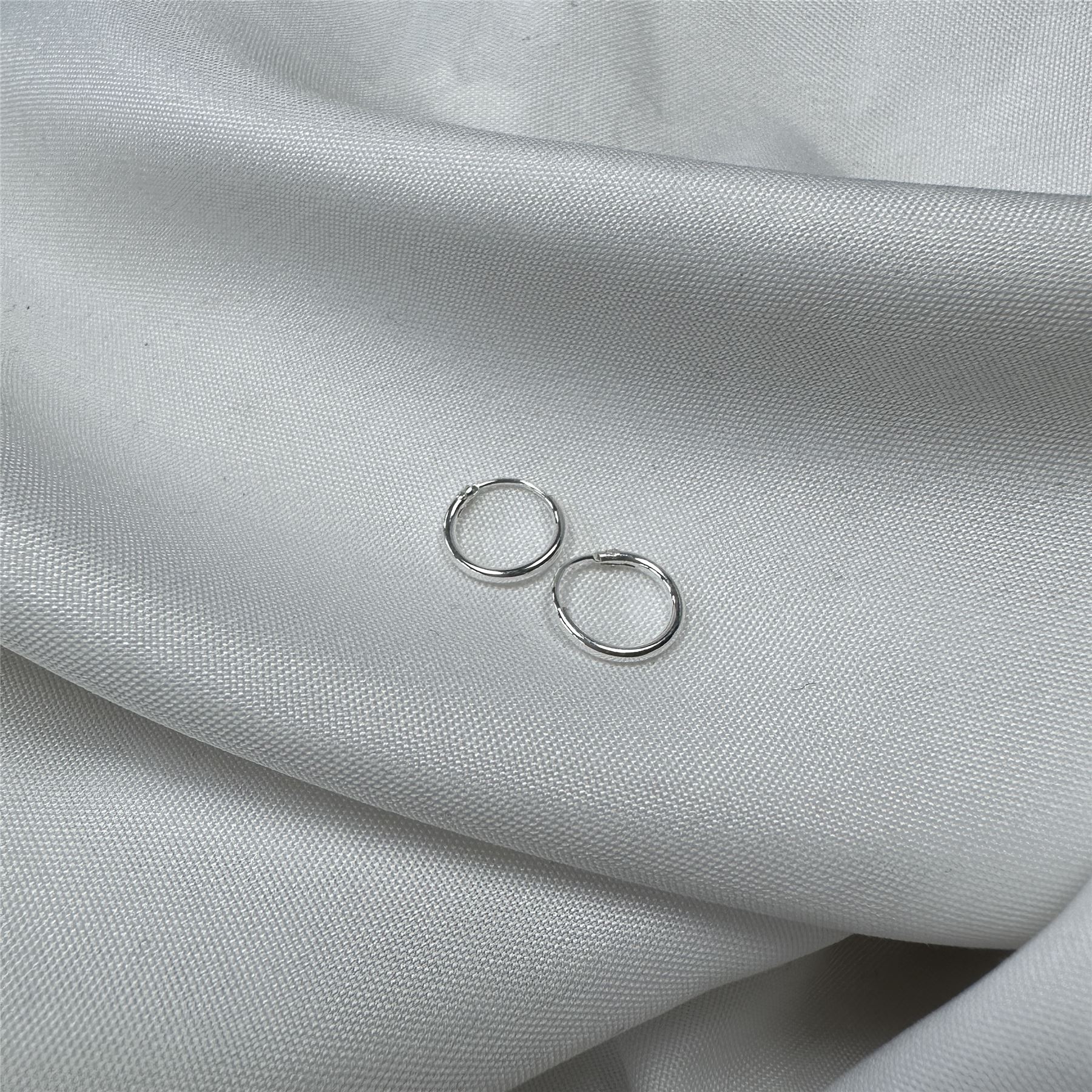 Sterling Silver Hoop Sleeper Earrings | 8mm - 50mm | Small - Large - Picture 13 of 71