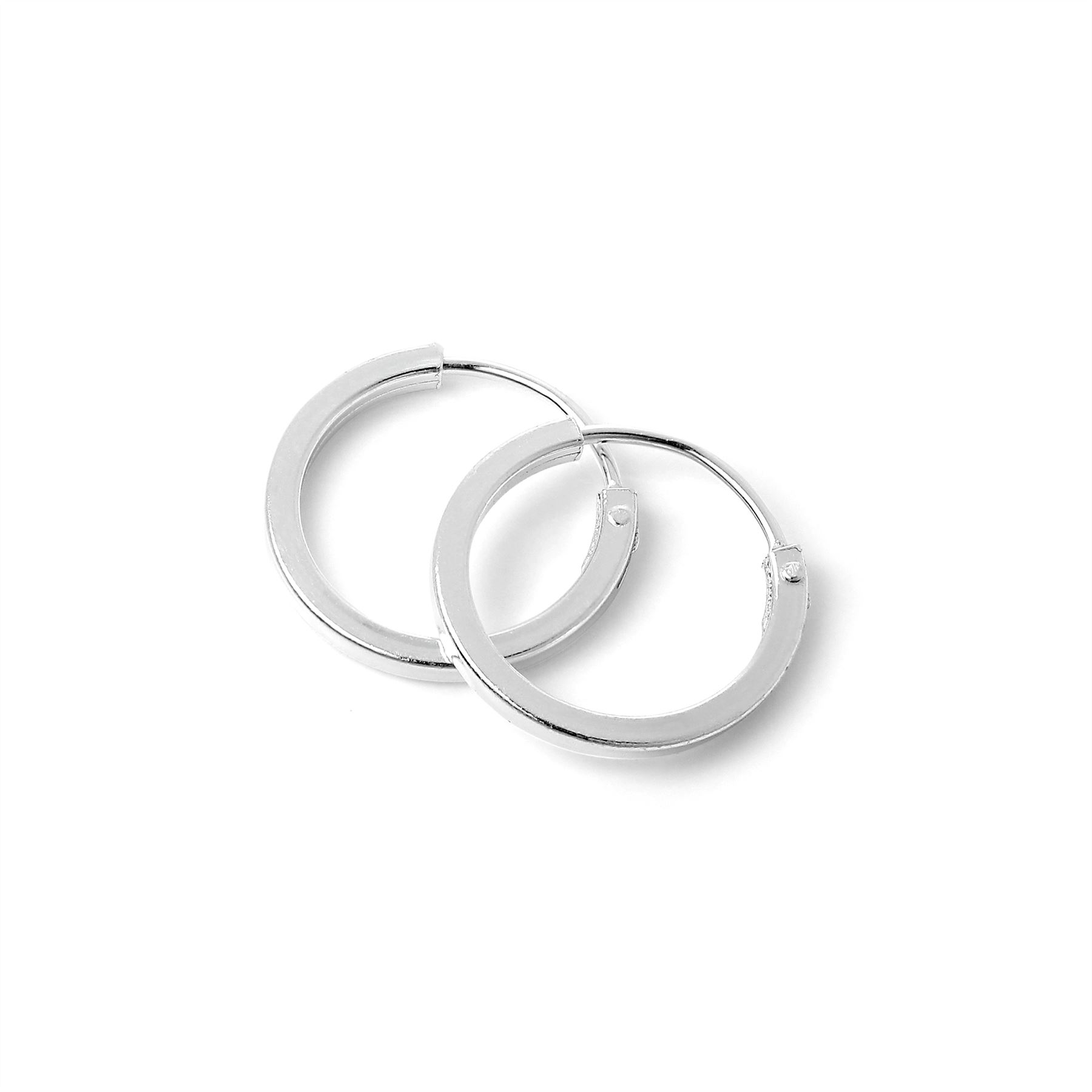 Boucles d'Oreilles Créoles Carrées 1mm en Argent 925/1000 - 1 à 4cm - Picture 11 of 27
