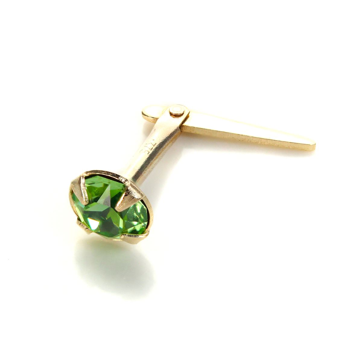 9ct Yellow Gold Andralok 3.5mm Crystal Nose Stud Pin | 10 Colours of Studs - Picture 20 of 29