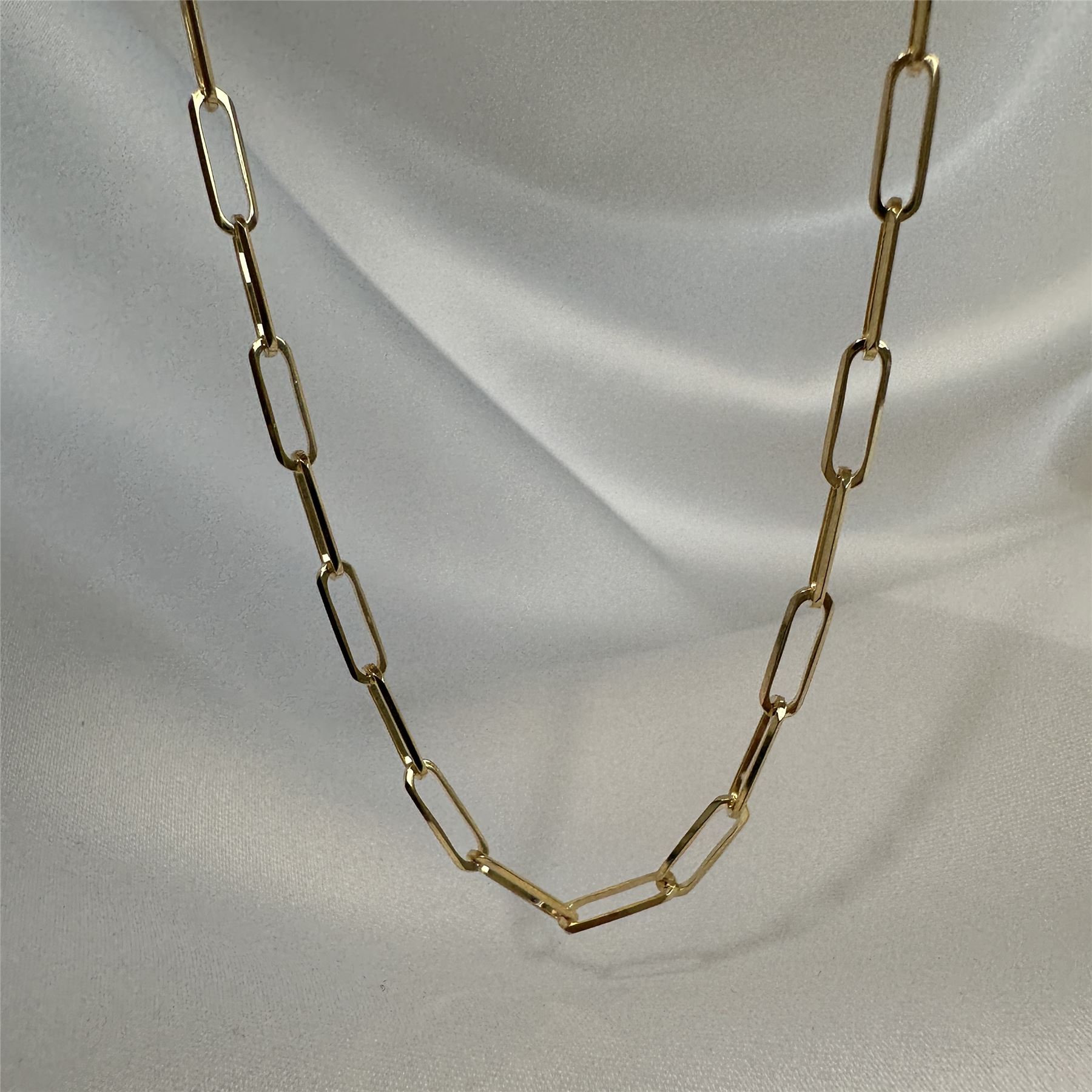 9ct Gold Long Link Chain Necklace - 18 - 20 Inches - Picture 10 of 21