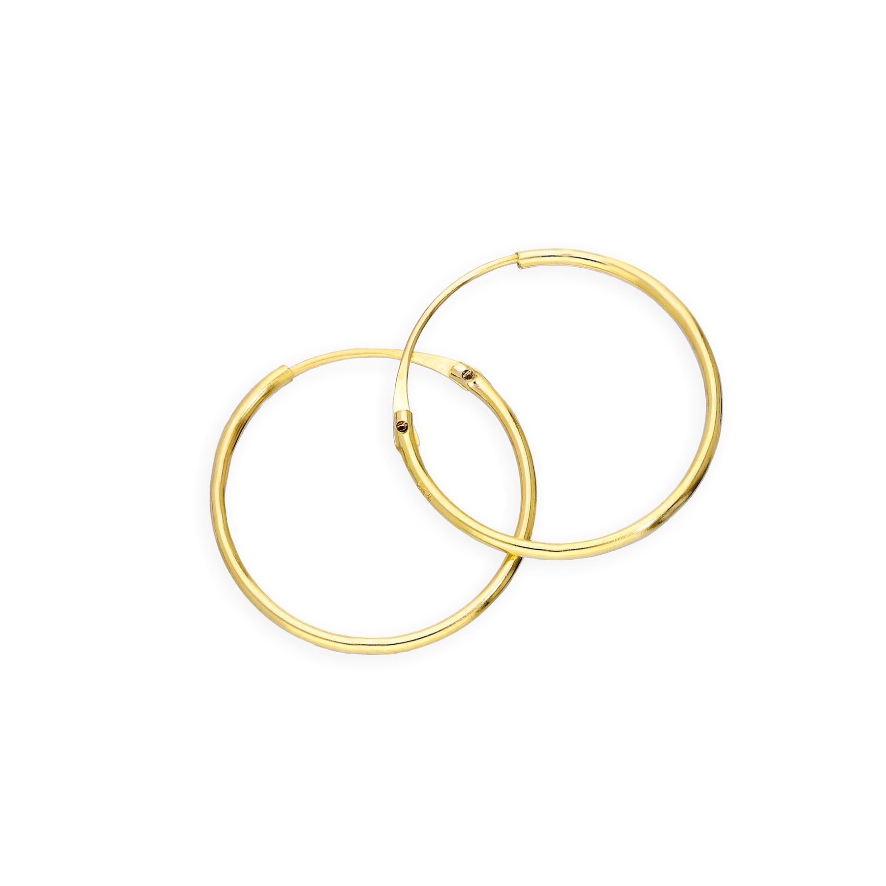 9ct Gold 0.8mm Tube Hoop Earrings 8mm - 20mm - Picture 12 of 17