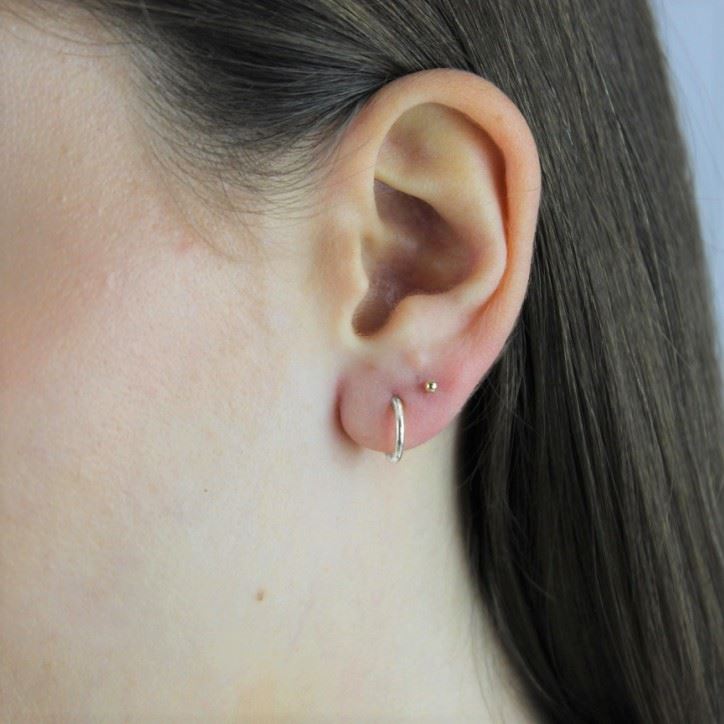 Sterling Silver Hoop Sleeper Earrings | 8mm - 50mm | Small - Large - Picture 15 of 71