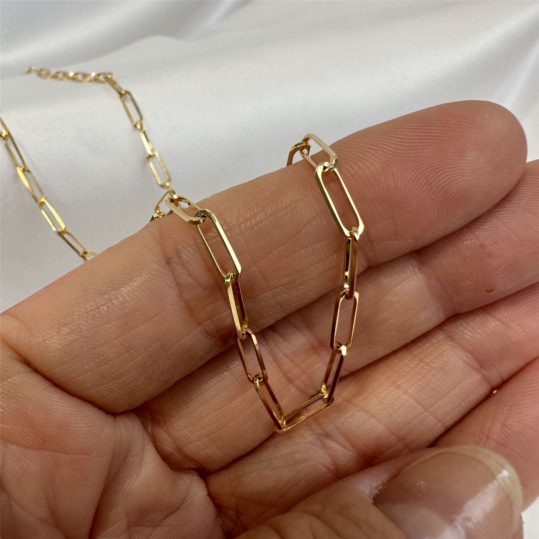 9ct Gold Long Link Chain Necklace - 18 - 20 Inches - Picture 12 of 21