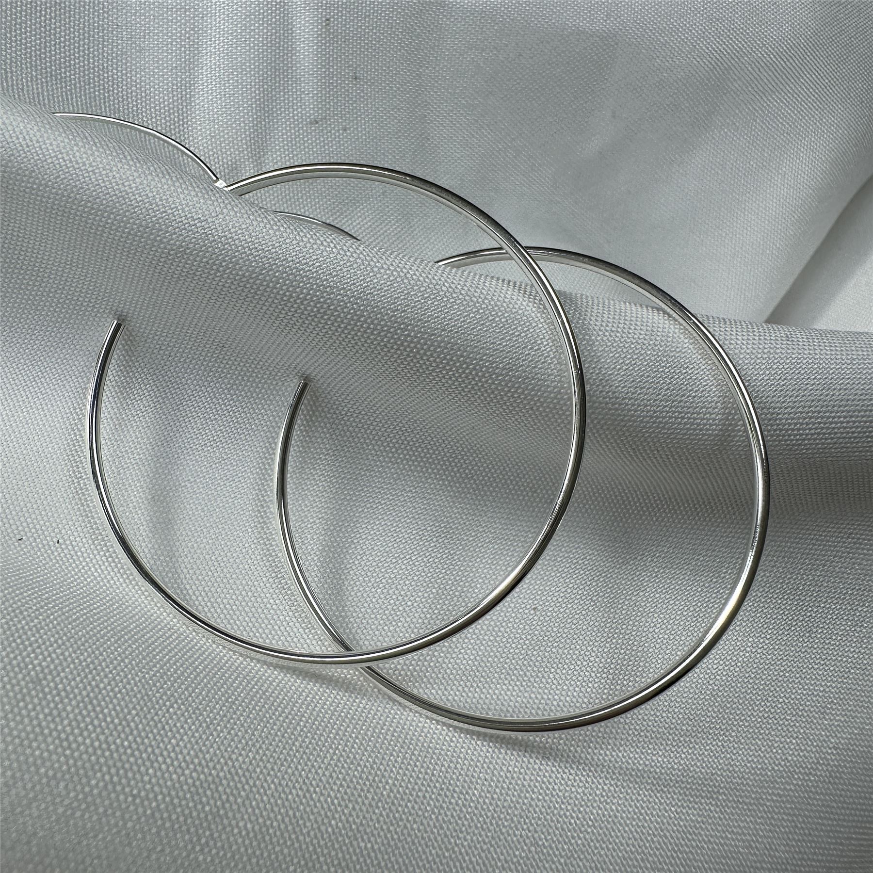 Sterling Silver Hoop Sleeper Earrings | 8mm - 50mm | Small - Large - Picture 54 of 71