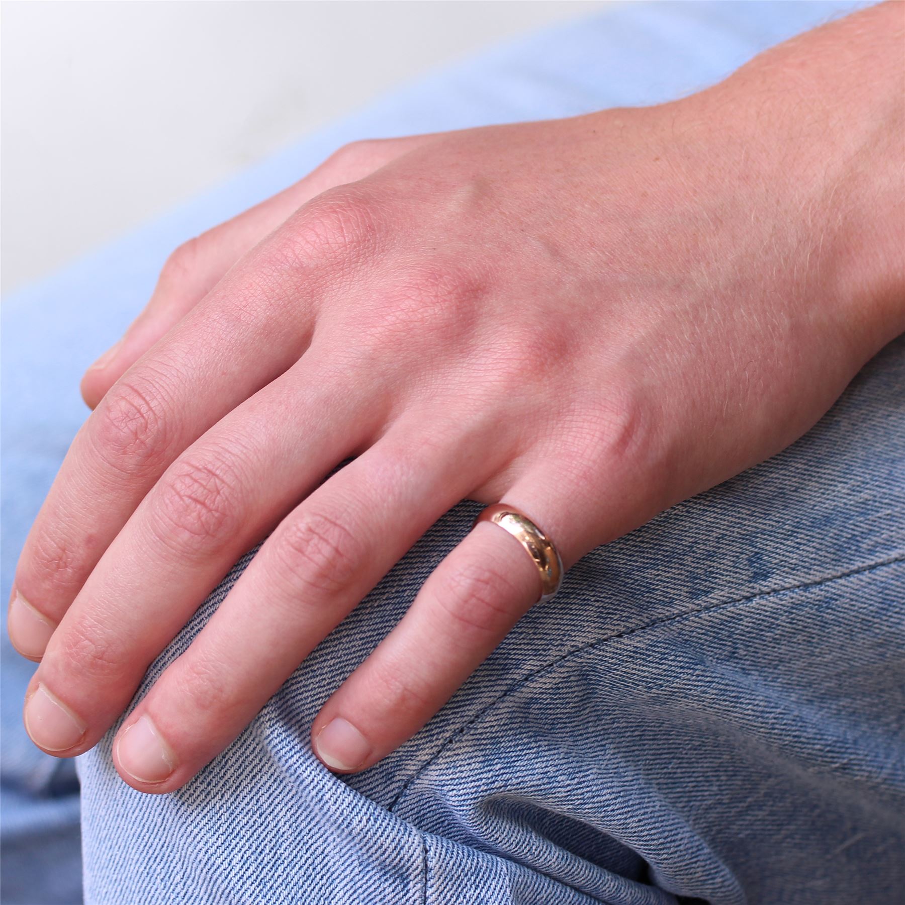 Rose Gold Plated Sterling Silver 5mm D Shaped Wedding Band Ring Size I - Z+5