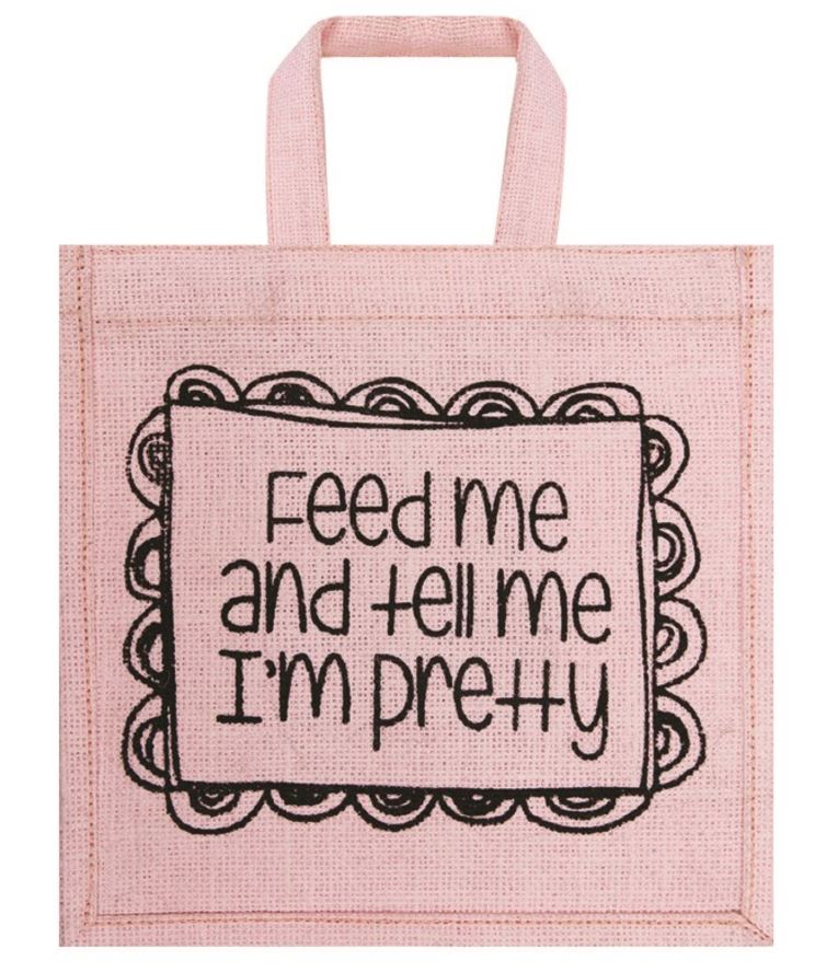 Jute Slogan Woven Lunch Bag For Office Work School Printed Hassian Bag