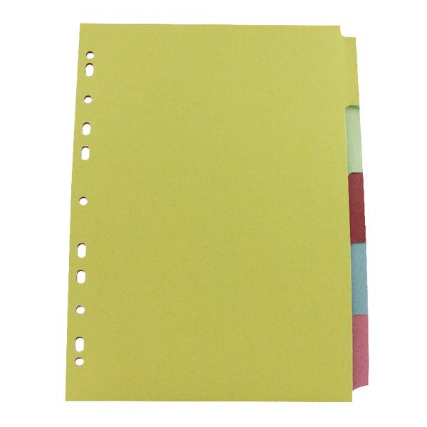 50 x 5 Part Subject File Filing Dividers A4 Multi Coloured Same Day Dispatch