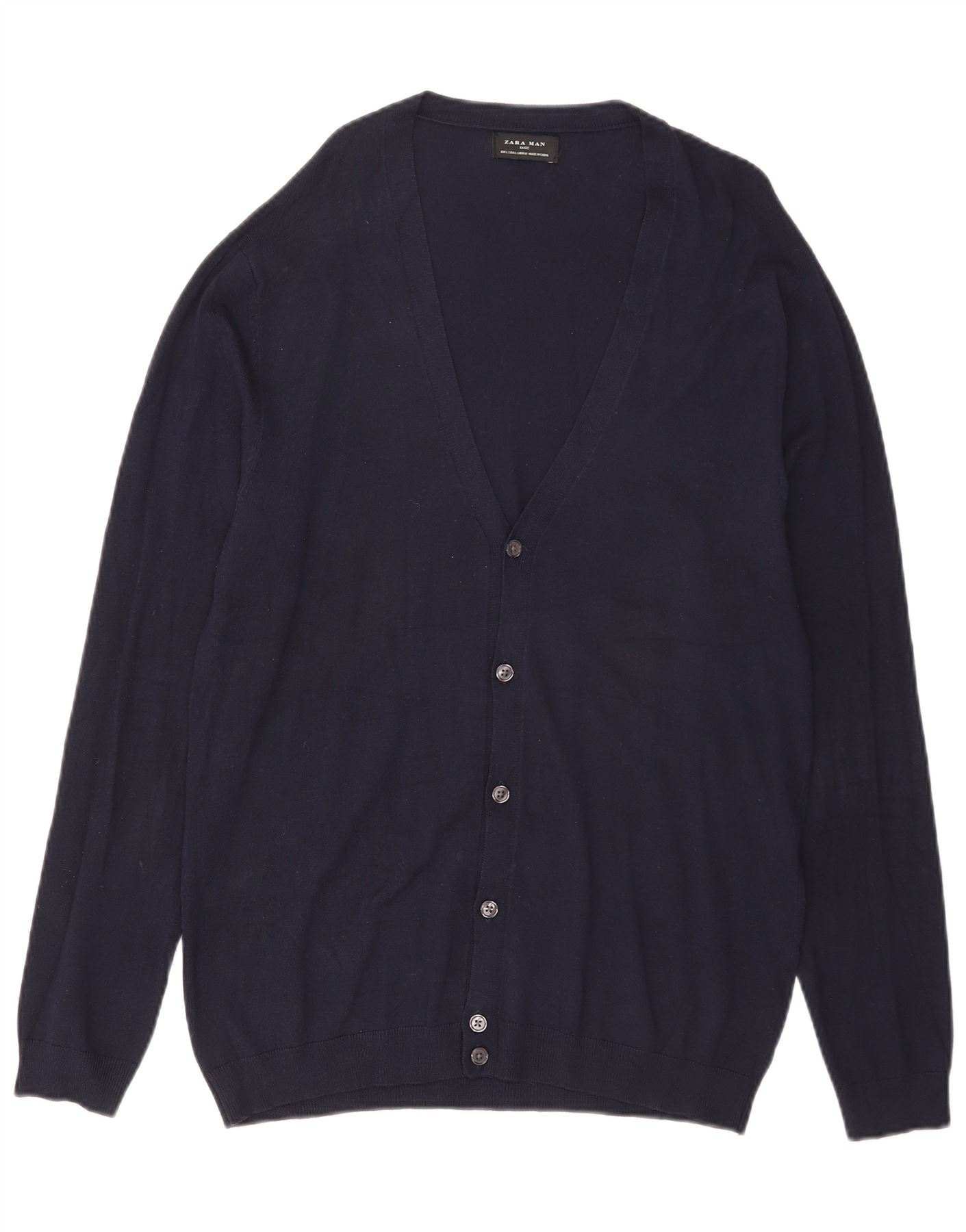 Zara Mens Cardigan Sweater Large Navy Blue BC03 | eBay