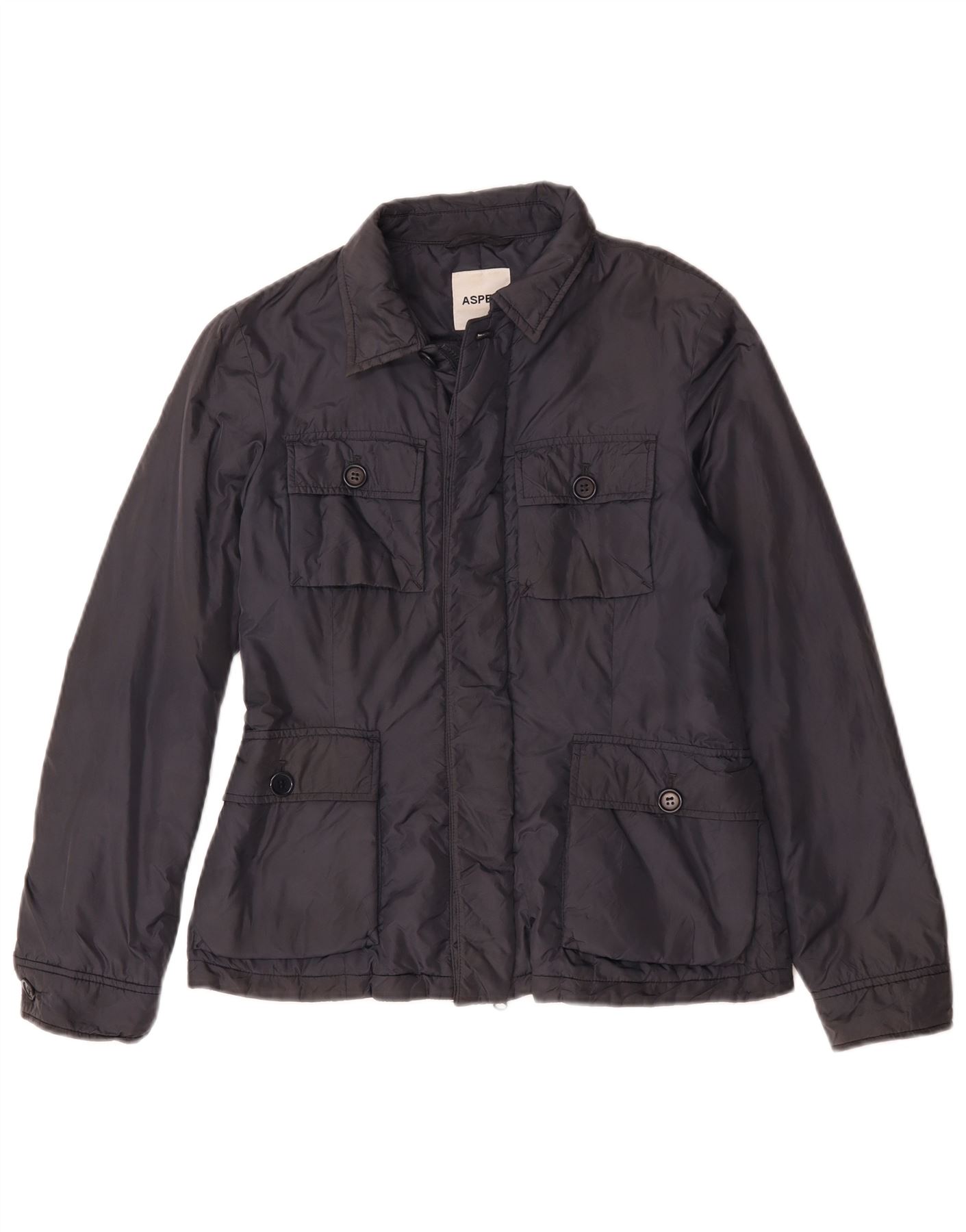 Aspesi Mens Utility Jacket UK 38 Medium Navy Blue Polyamide OU09
