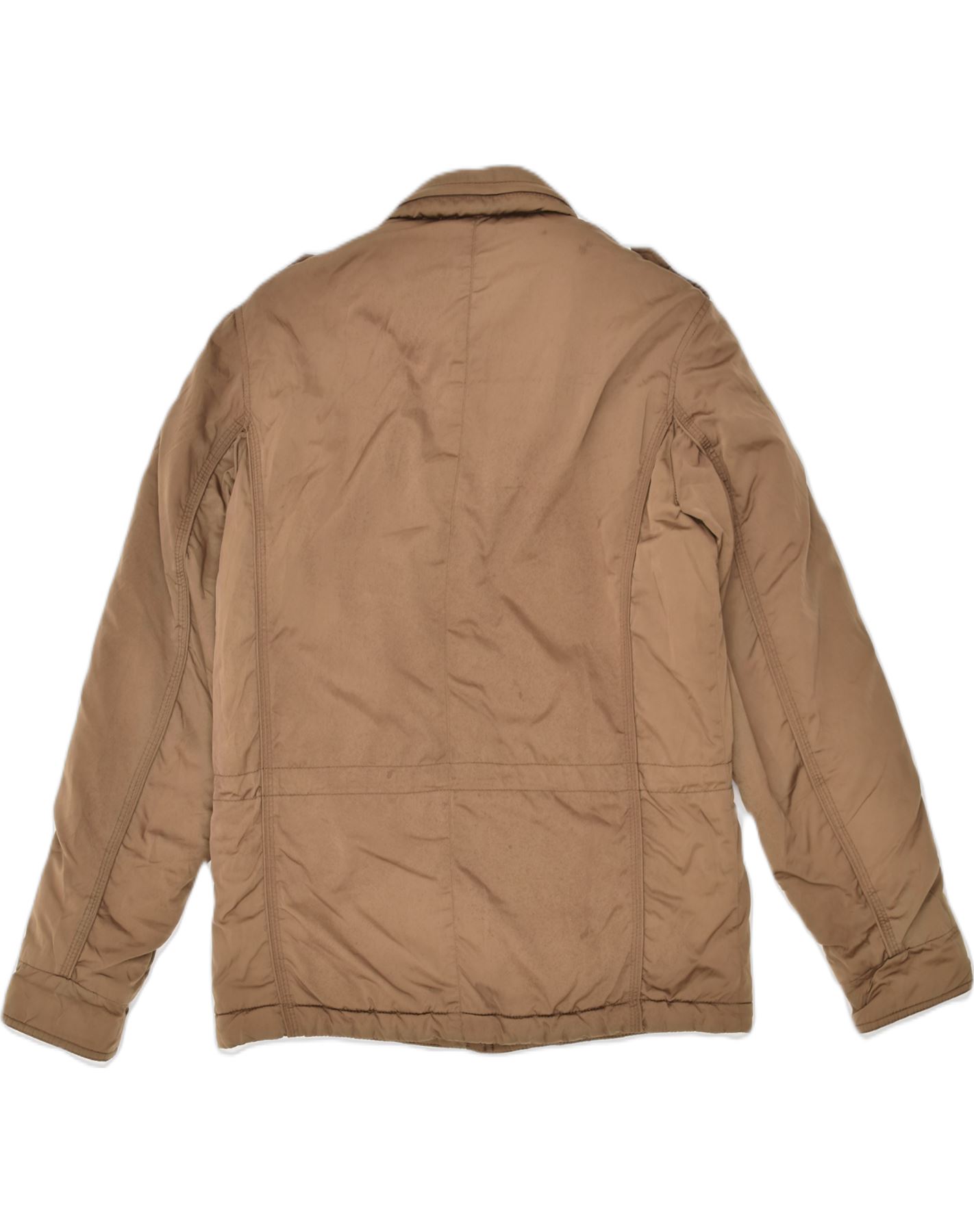 CONTE OF FLORENCE Mens Padded Military Jacket UK 36 Small Brown 