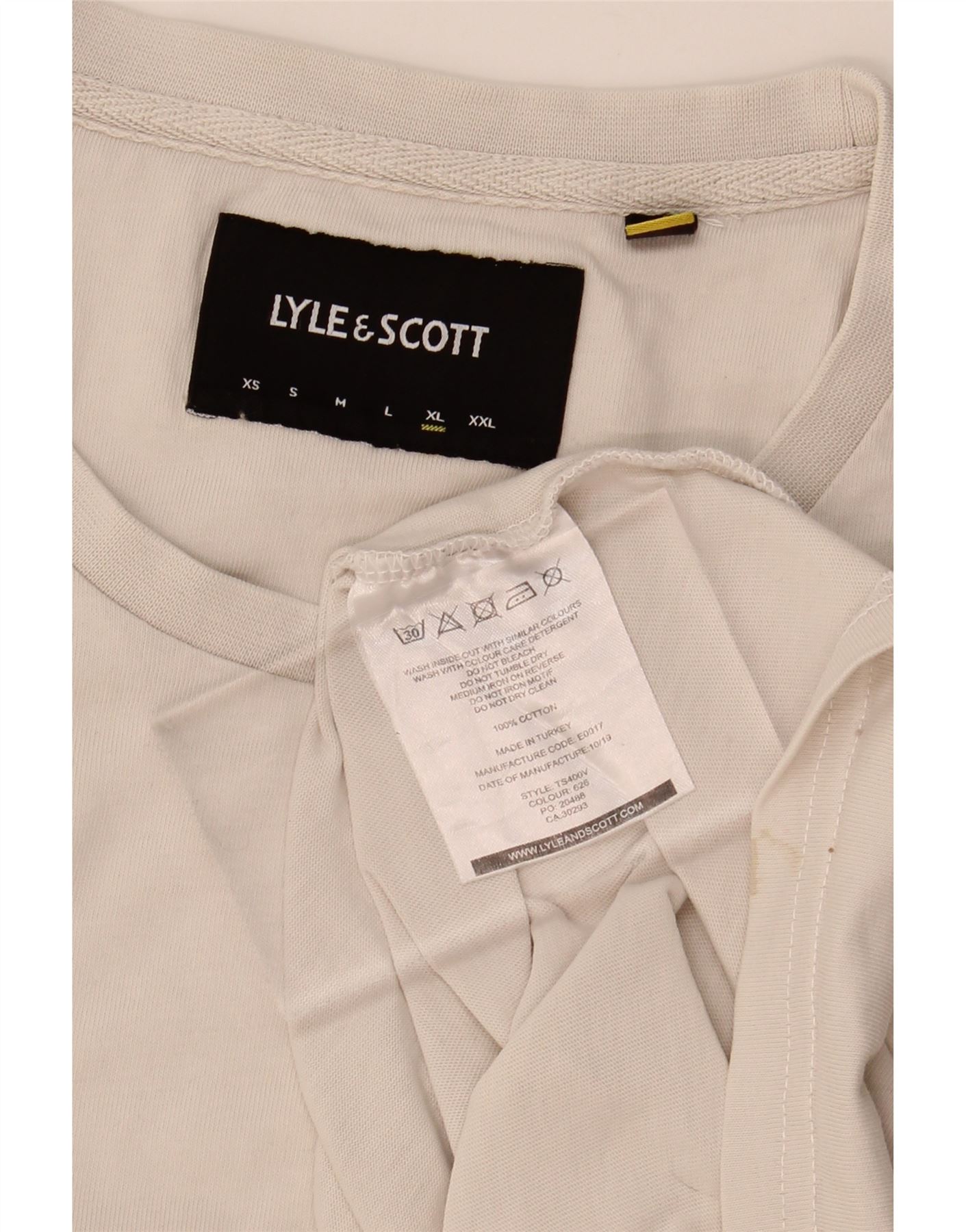 LYLE & SCOTT Mens T-Shirt Top XL White Cotton DR53 | eBay
