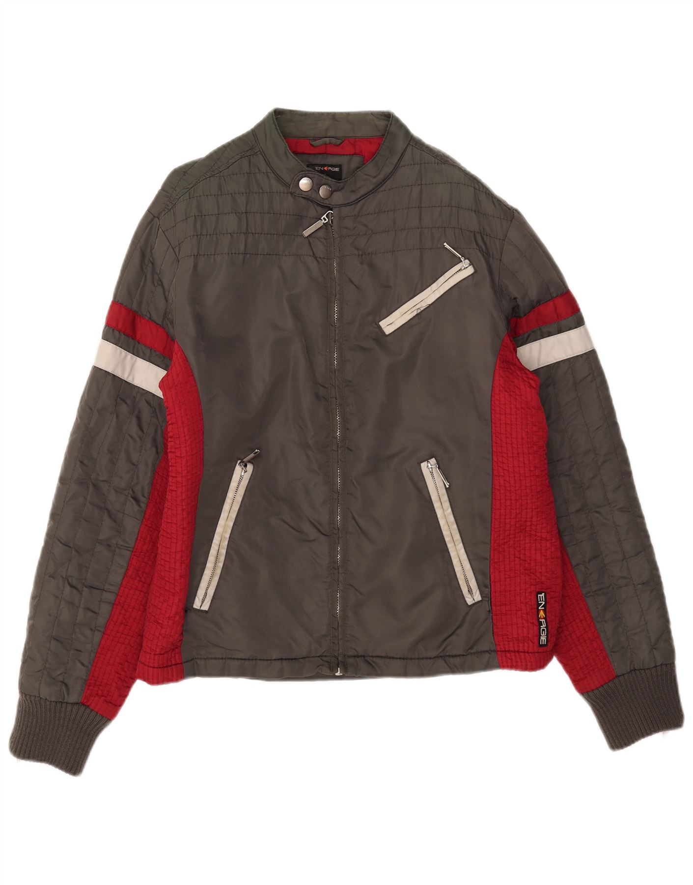 Energie Mens Bomber Jacket UK 40 Large Grey Colourblock XL13 | eBay