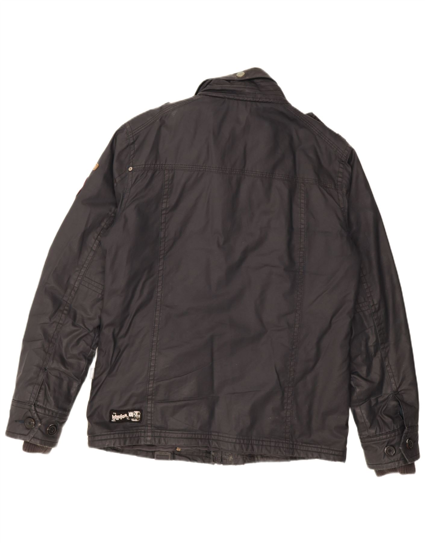 KHUJO Mens Military Jacket UK 42 XL Navy Blue Cotton CE01 | eBay