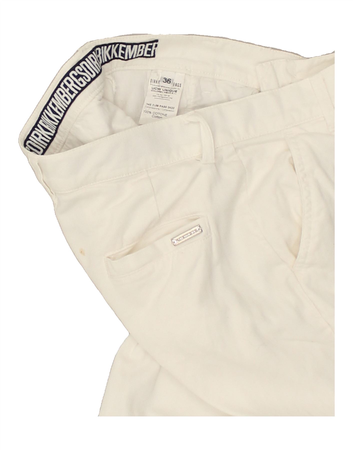 DIRK BIKKEMBERGS Womens Slim Chino Trousers IT 36 XS W25 L28 White