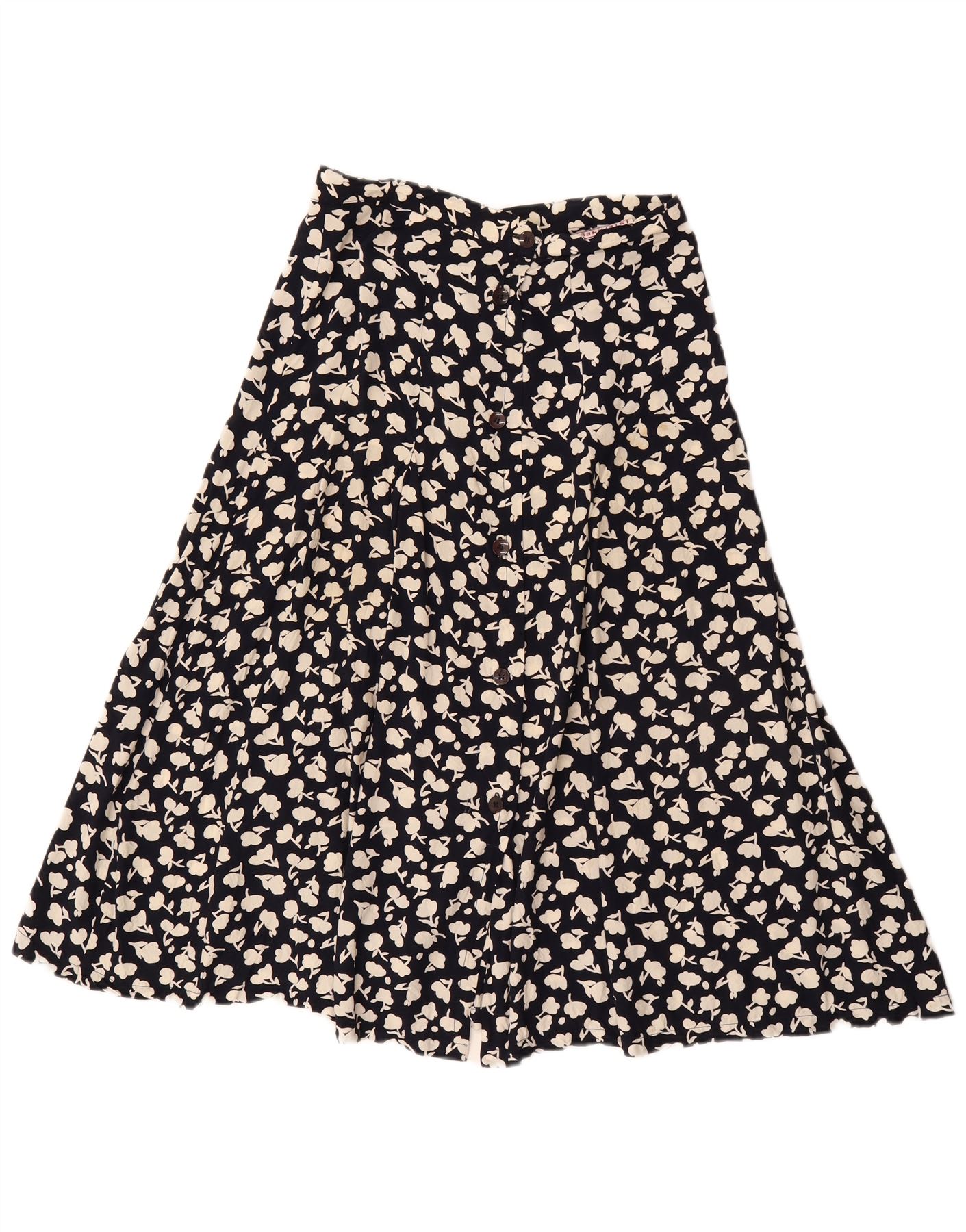STEFANEL Womens High Waist A-Line Skirt IT 46 Large W28 Navy Blue