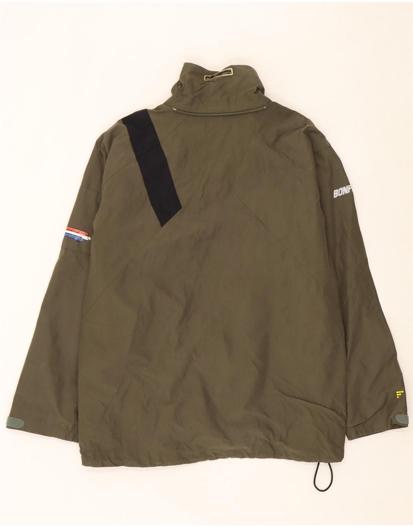 BONFIRE Mens Windbreaker Jacket UK 40 Large Khaki Colourblock DT51