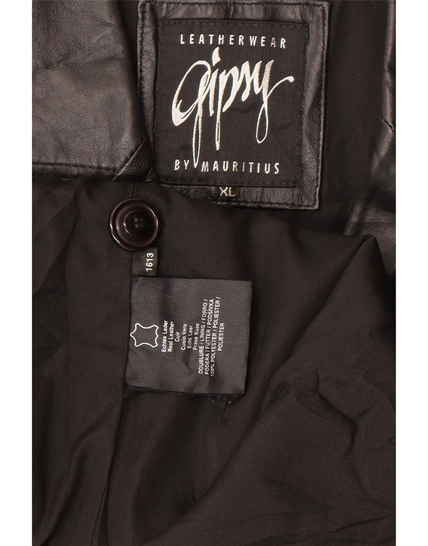 GIPSY BY MAURITIUS Mens Leather Jacket UK 42 XL Black Leather BO29