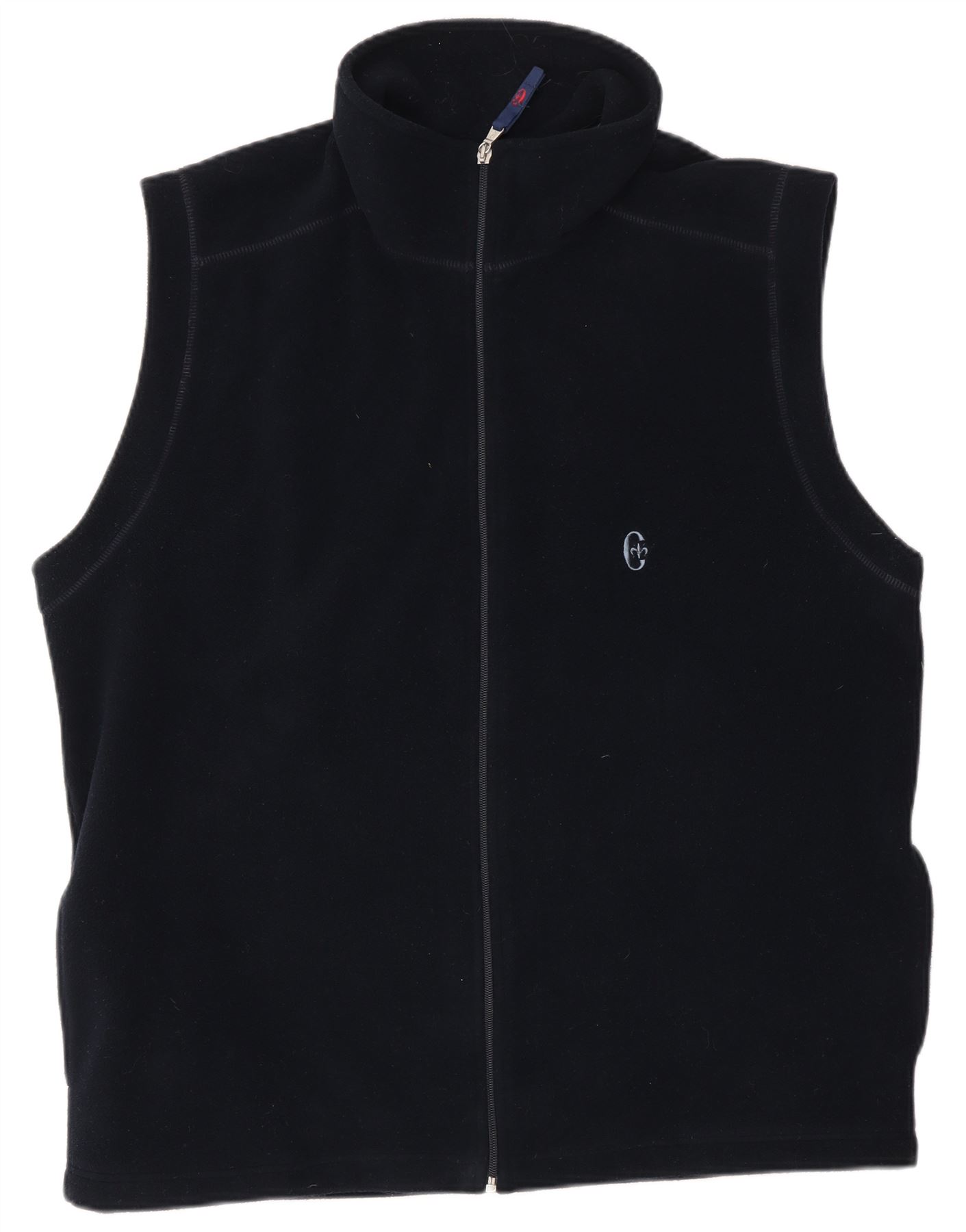 Conte of Florence Mens Fleece Gilet UK 42 XL Navy Blue Polyester 