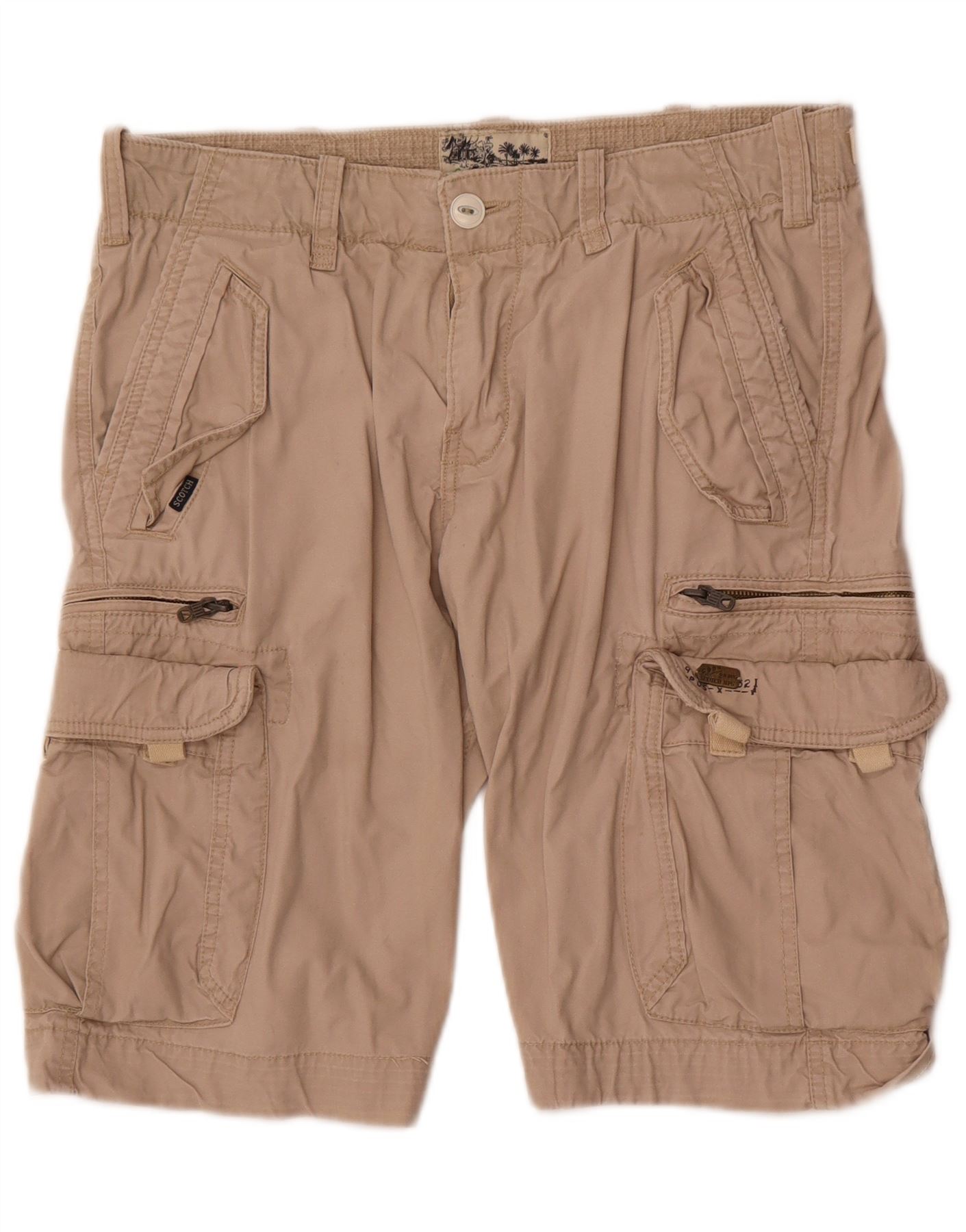 Scotch & Soda Mens Cargo Shorts W32 Medium Beige Cotton NU18 | eBay
