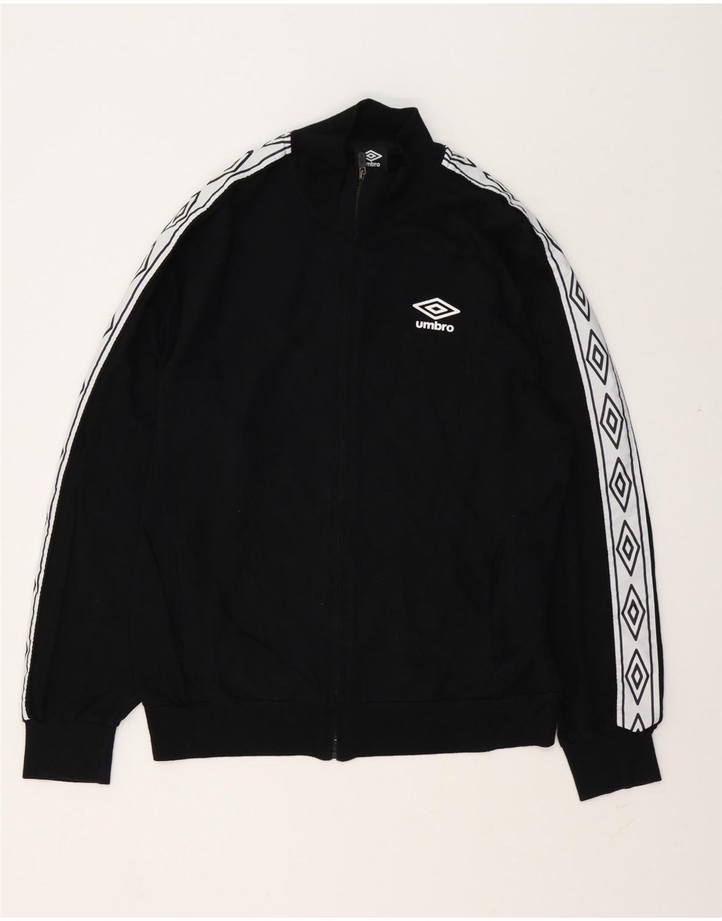 Umbro Mens Graphic Tracksuit Top Jacket XL Black Colourblock