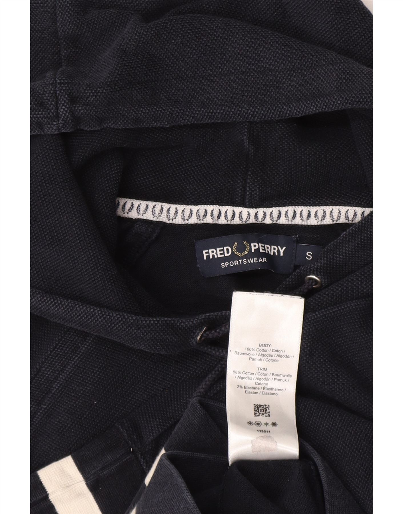 Fred Perry Mens Hoodie Jumper Small Navy Blue Cotton BY05 | eBay