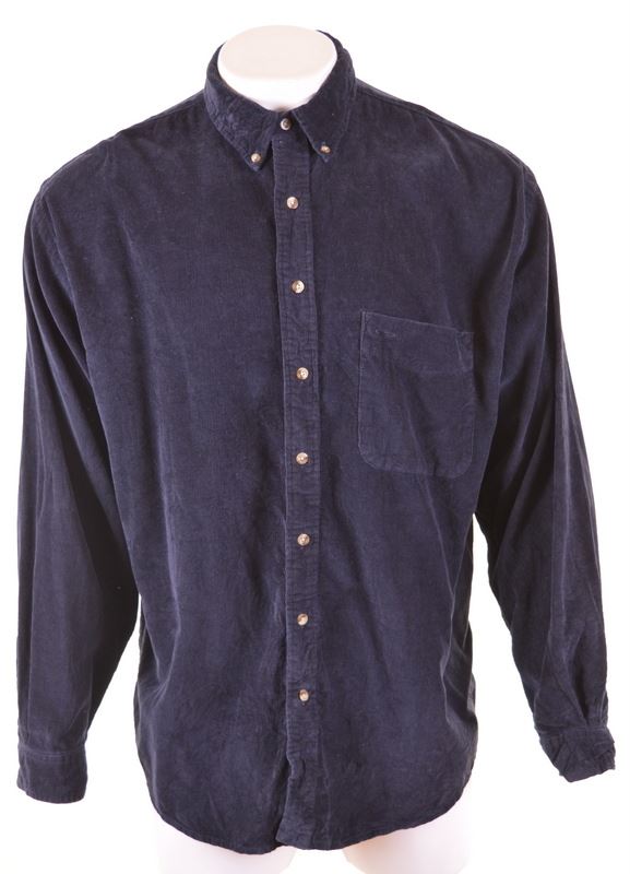 EDDIE BAUER Mens Corduroy Shirt XL Navy Blue Cotton IZ03 | eBay