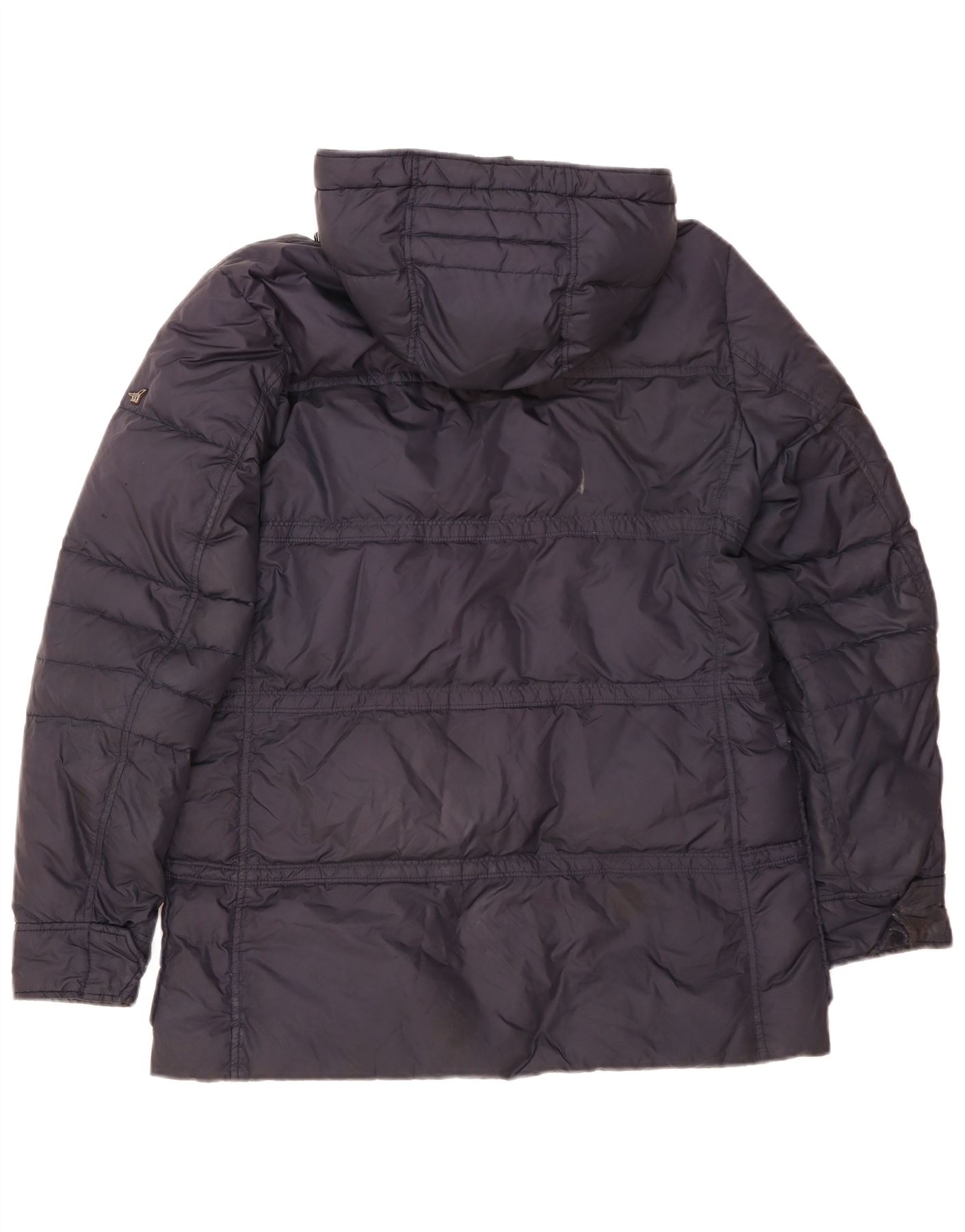 Henry Cottons Mens Hooded Padded Jacket IT 48 Medium Navy Blue 