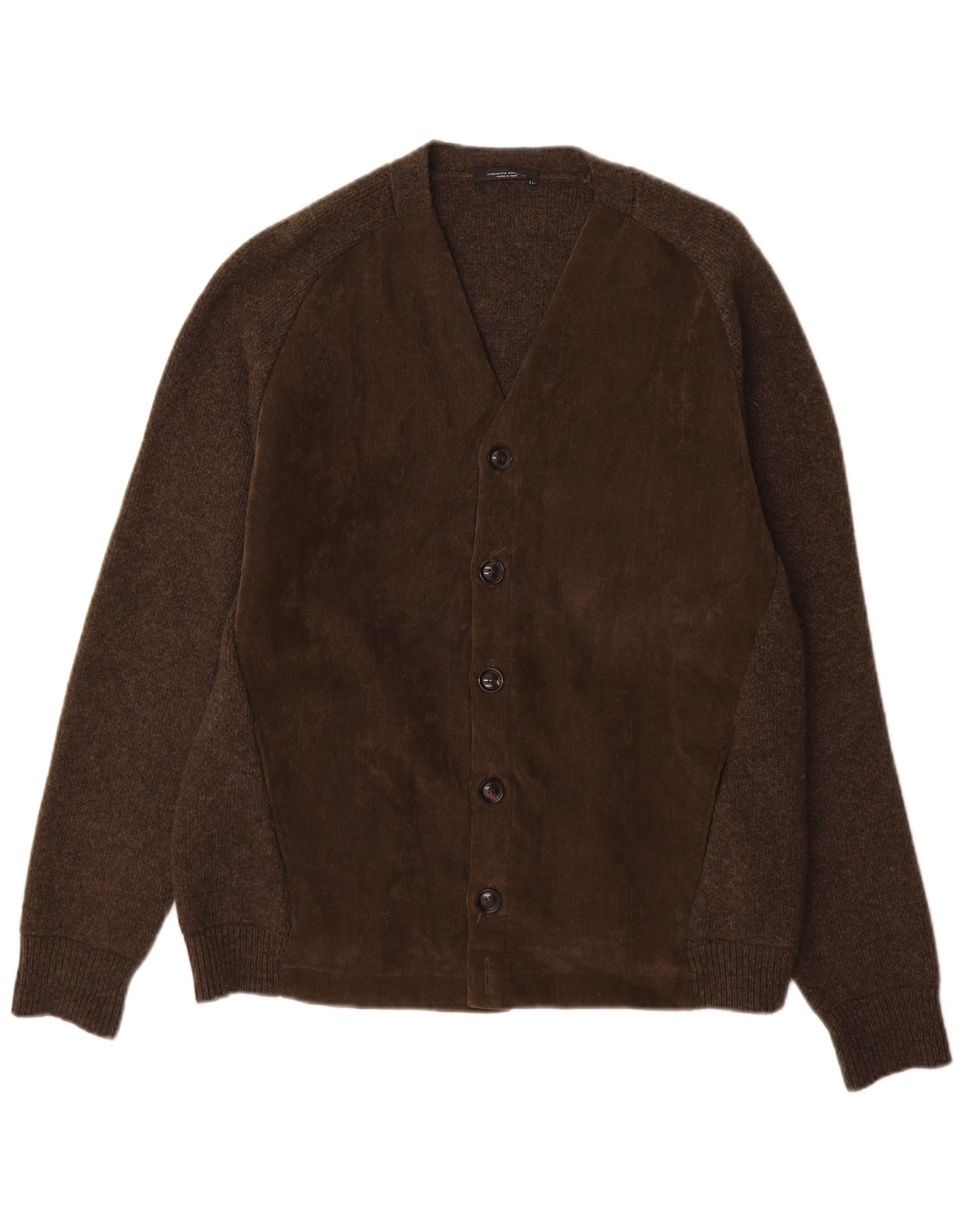 Roberto Collina Mens Cardigan Sweater IT 50 Medium Brown Wool AT11 