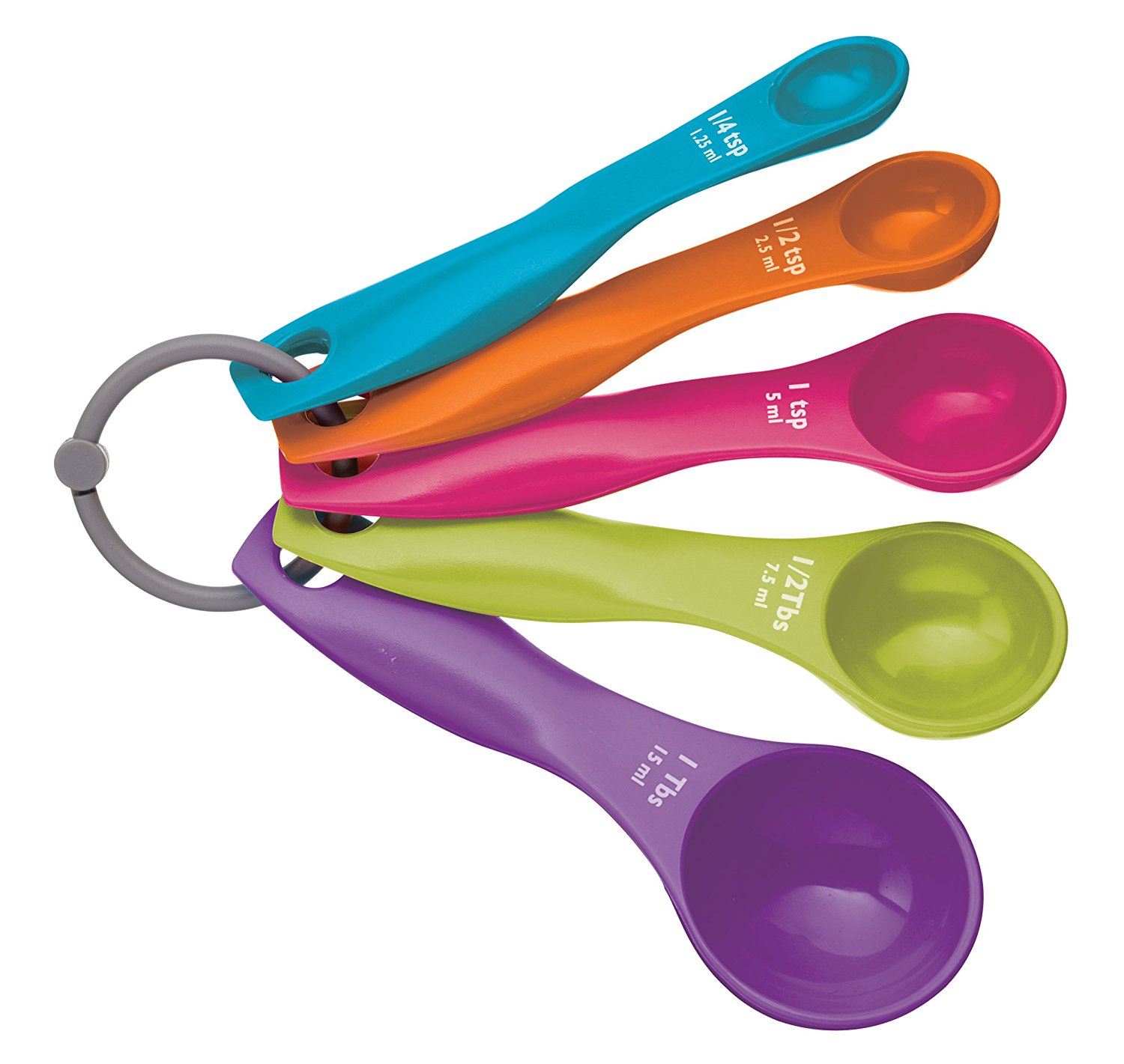 Kitchen Craft Colourworks Five Piece Measuring Spoon Set, Home Cook