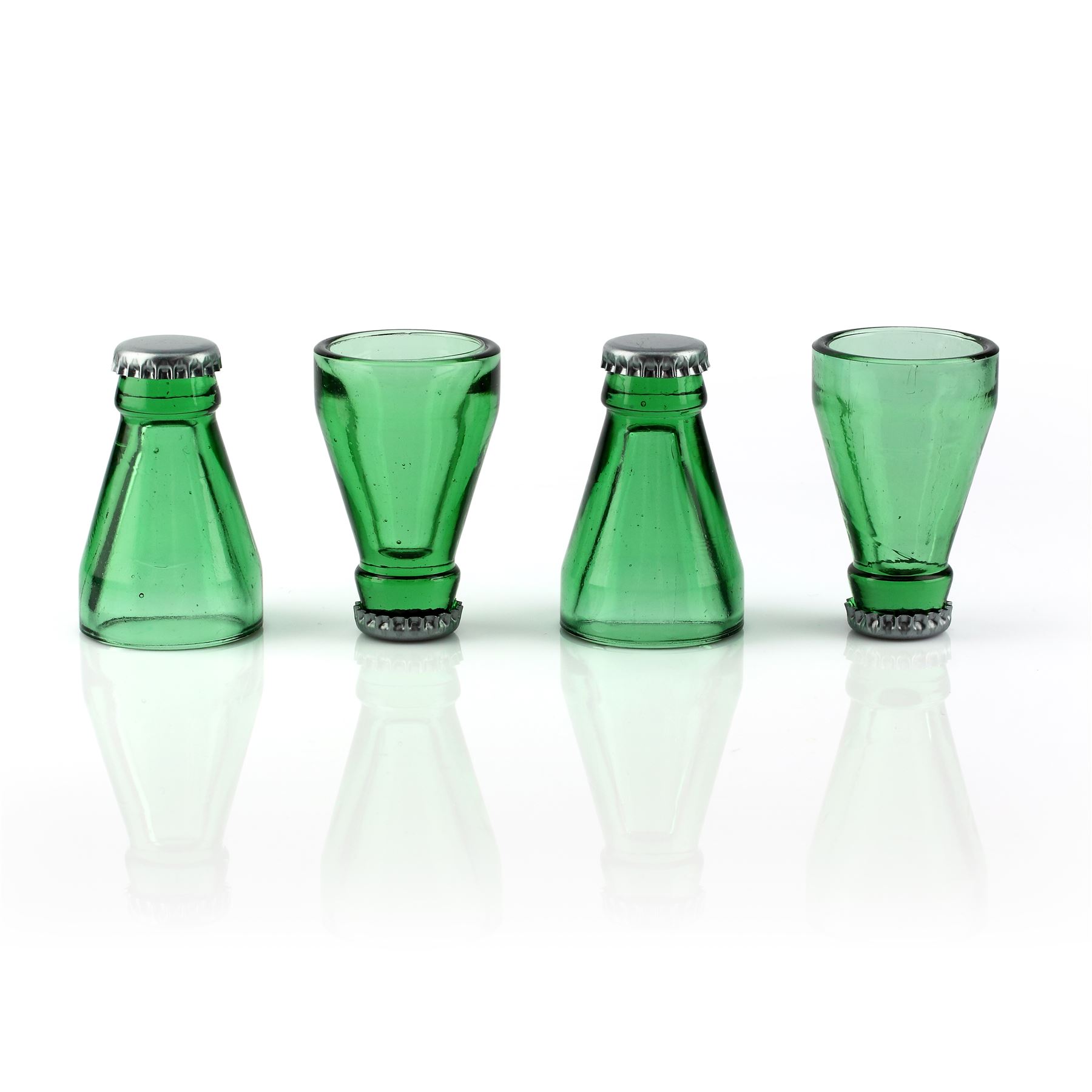 Thumbs Up Top Shots Bottle Top Recycled Glass Shot Glasses Set of 4