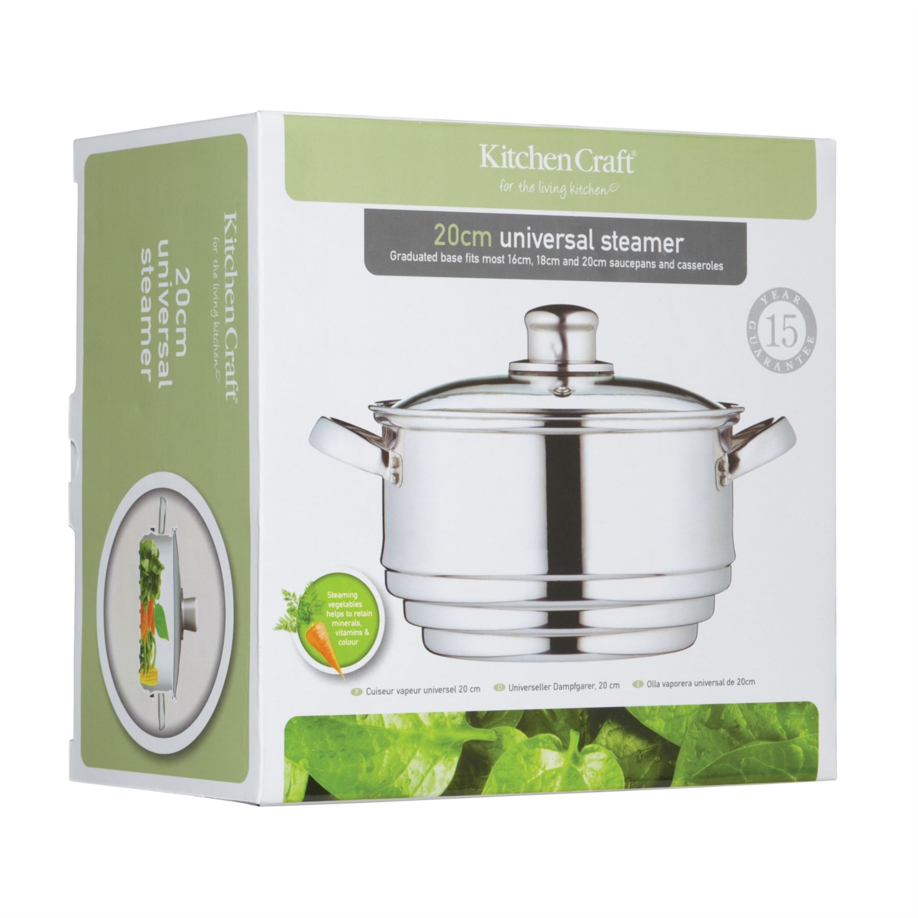 Kitchen Craft 20cm Universal Steamer for 16/18/20cm Saucepans eBay
