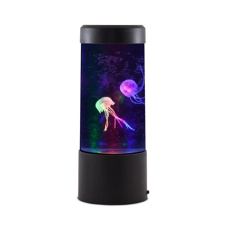 Retro Round Aquatic Mini Jelly Fish Tank LED Water Lamp Mood Night