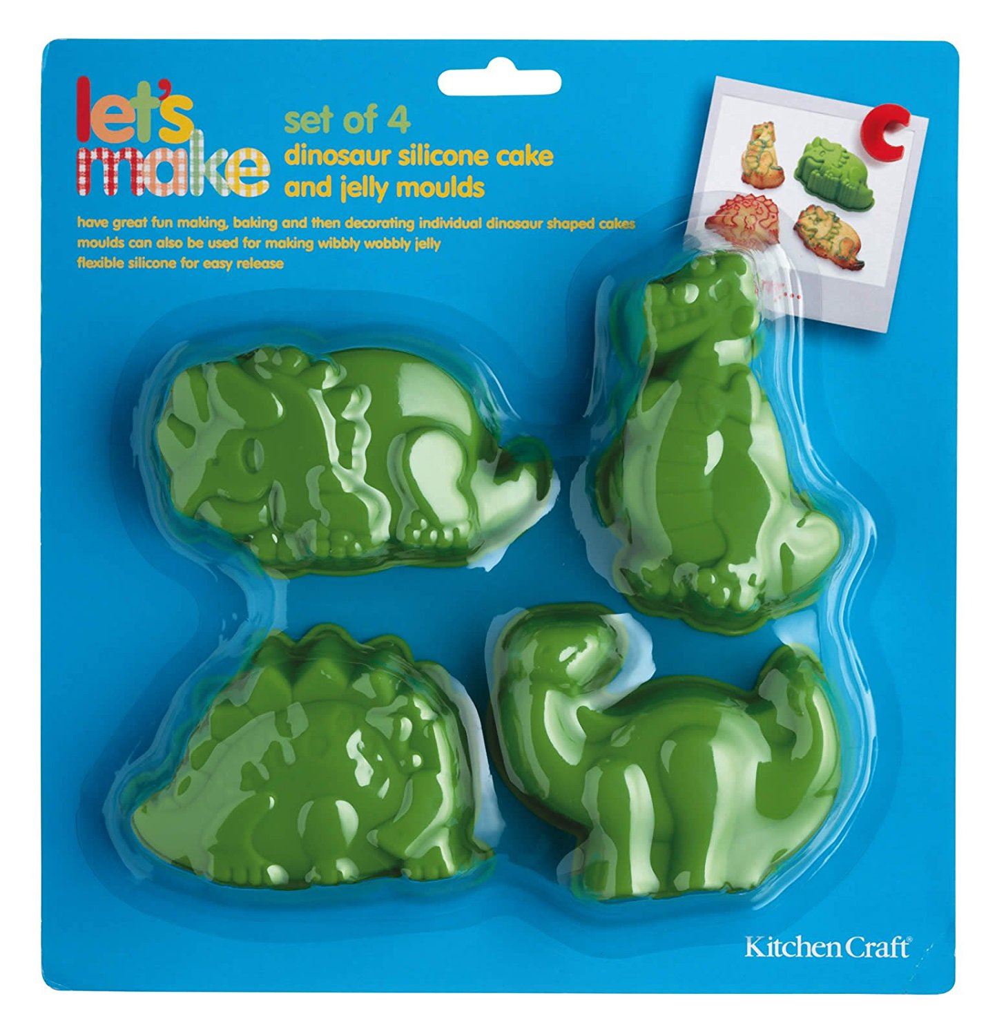 Kitchen Craft Let’s Make Dinosaur Shaped Silicone Cake Jelly Moulds