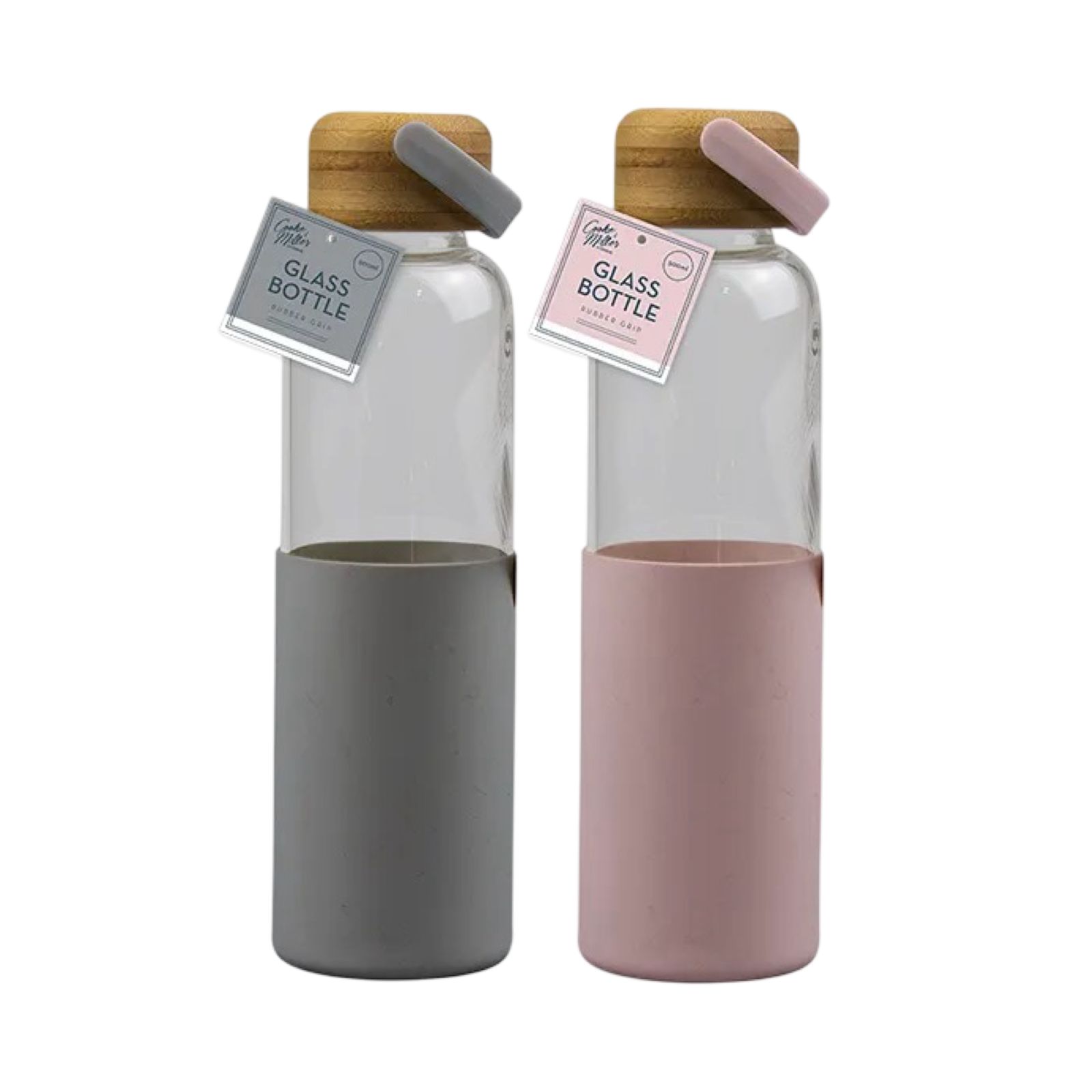 Glass Water Bottle with Silicone Cover with Bamboo Lid, BPA Free 500ML - Picture 17 of 19