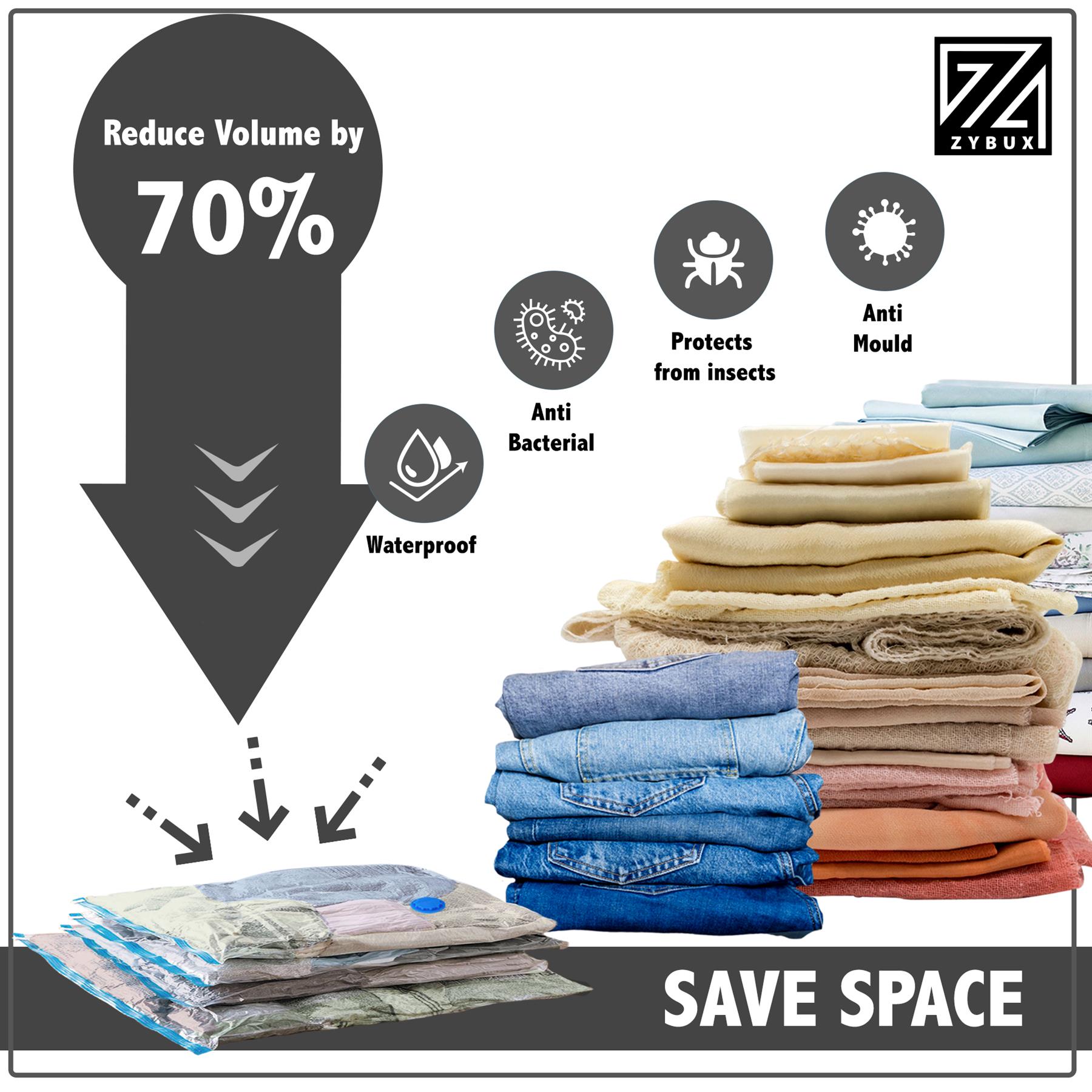 6 bolsas de almacenamiento al vacío bolsa de ropa organizadora grande portador de ropa de cama - Imagen 6 de 18