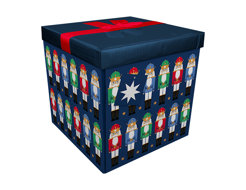 2 X Christmas Eve Gift Box Xmas celebration cardboard Box Bows 25 x 25cm - Picture 4 of 7