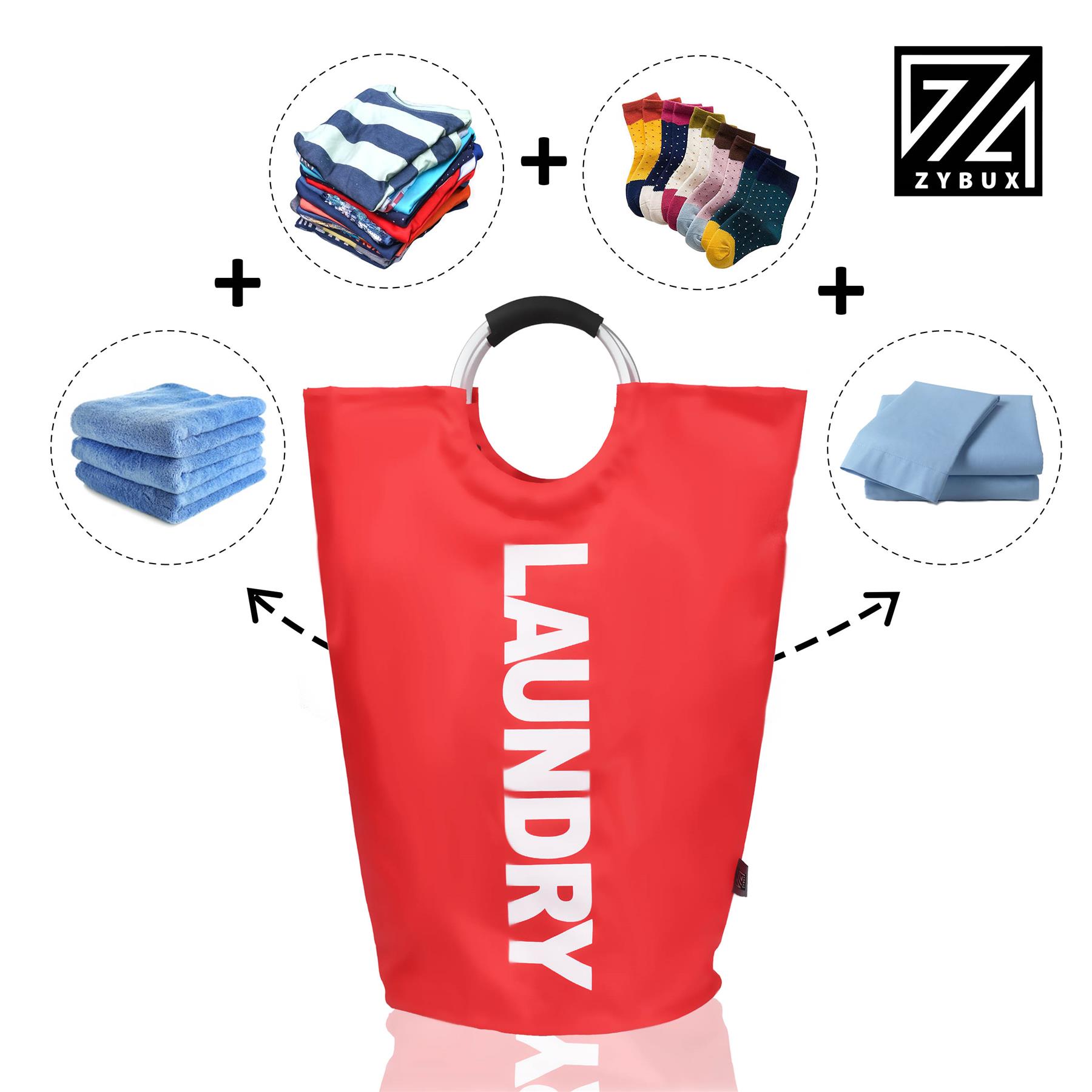 82L Foldable Fabric Laundry Basket Collapsible Clothes Hamper Bag Washing Bin UK - Picture 46 of 47