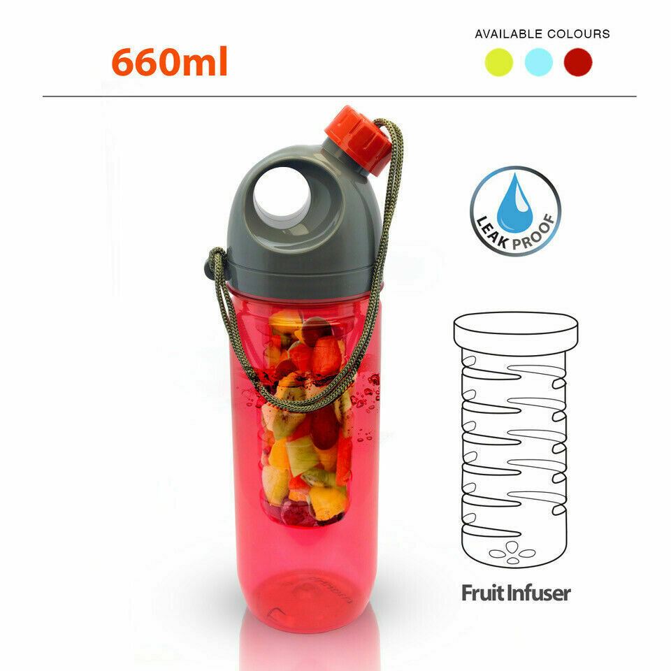 Fruit Infusion Infusing Infuser Water Bottle Hydration Sport Gym Juice Flip Cap - Picture 6 of 6