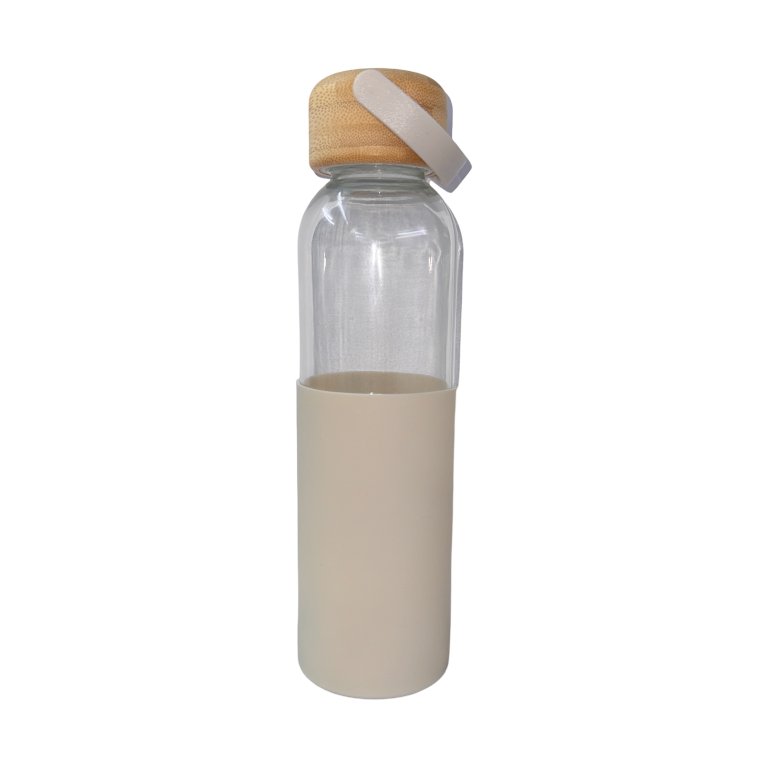 Glass Water Bottle with Silicone Cover with Bamboo Lid, BPA Free 500ML - Picture 6 of 19