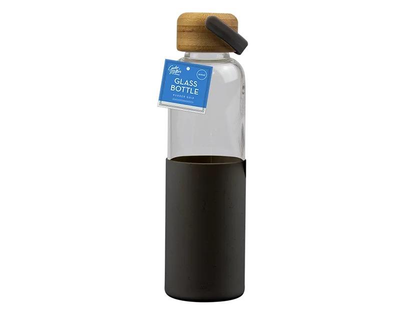 Glass Water Bottle with Silicone Cover with Bamboo Lid, BPA Free 500ML - Picture 3 of 19