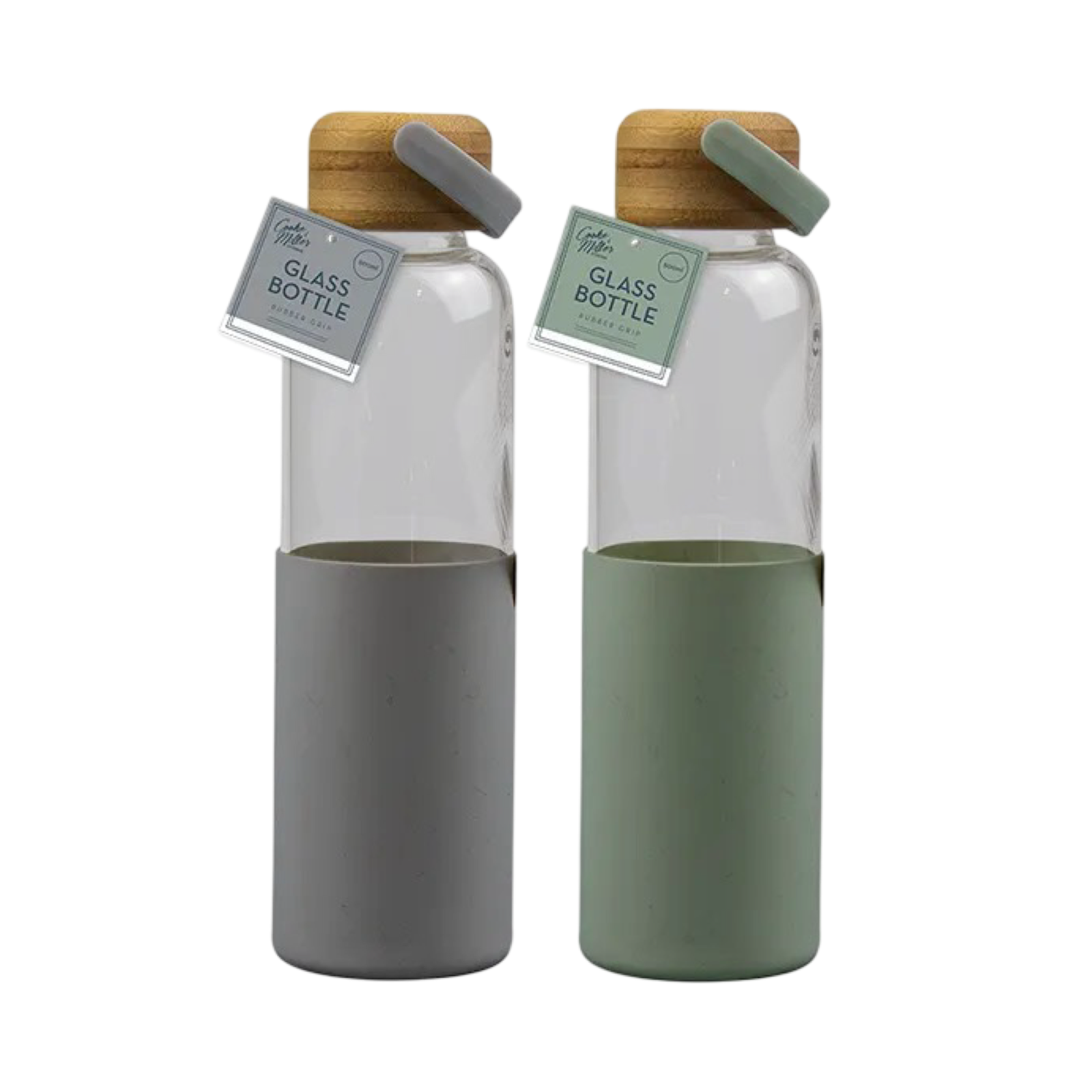 Glass Water Bottle with Silicone Cover with Bamboo Lid, BPA Free 500ML - Picture 16 of 19