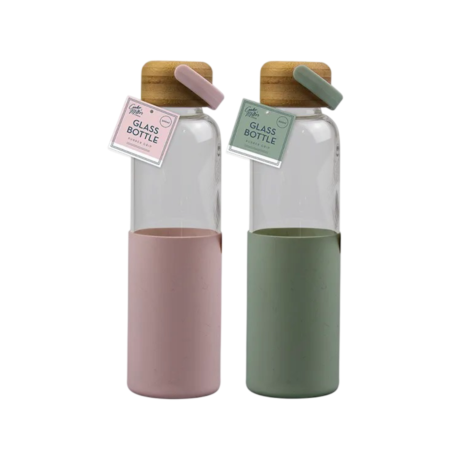 Glass Water Bottle with Silicone Cover with Bamboo Lid, BPA Free 500ML - Picture 14 of 19
