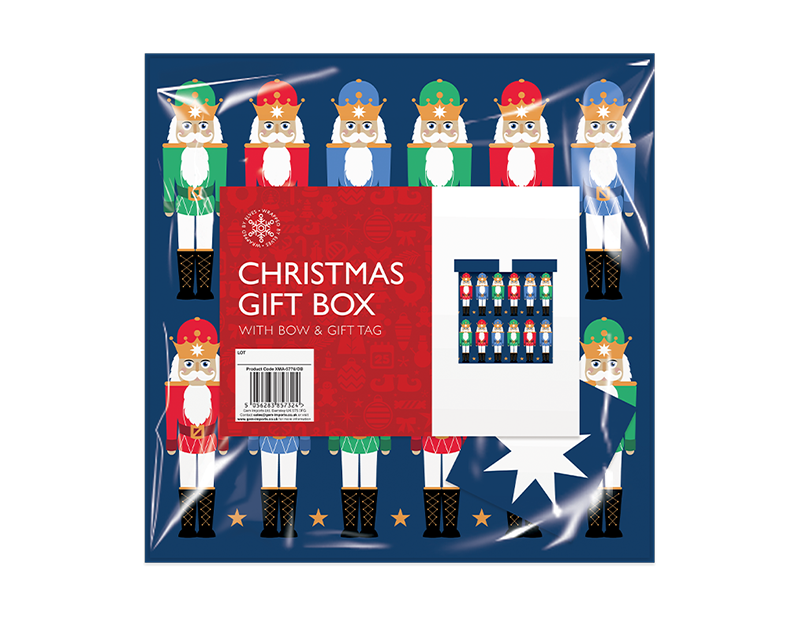 2 X Christmas Eve Gift Box Xmas celebration cardboard Box Bows 25 x 25cm - Picture 5 of 7