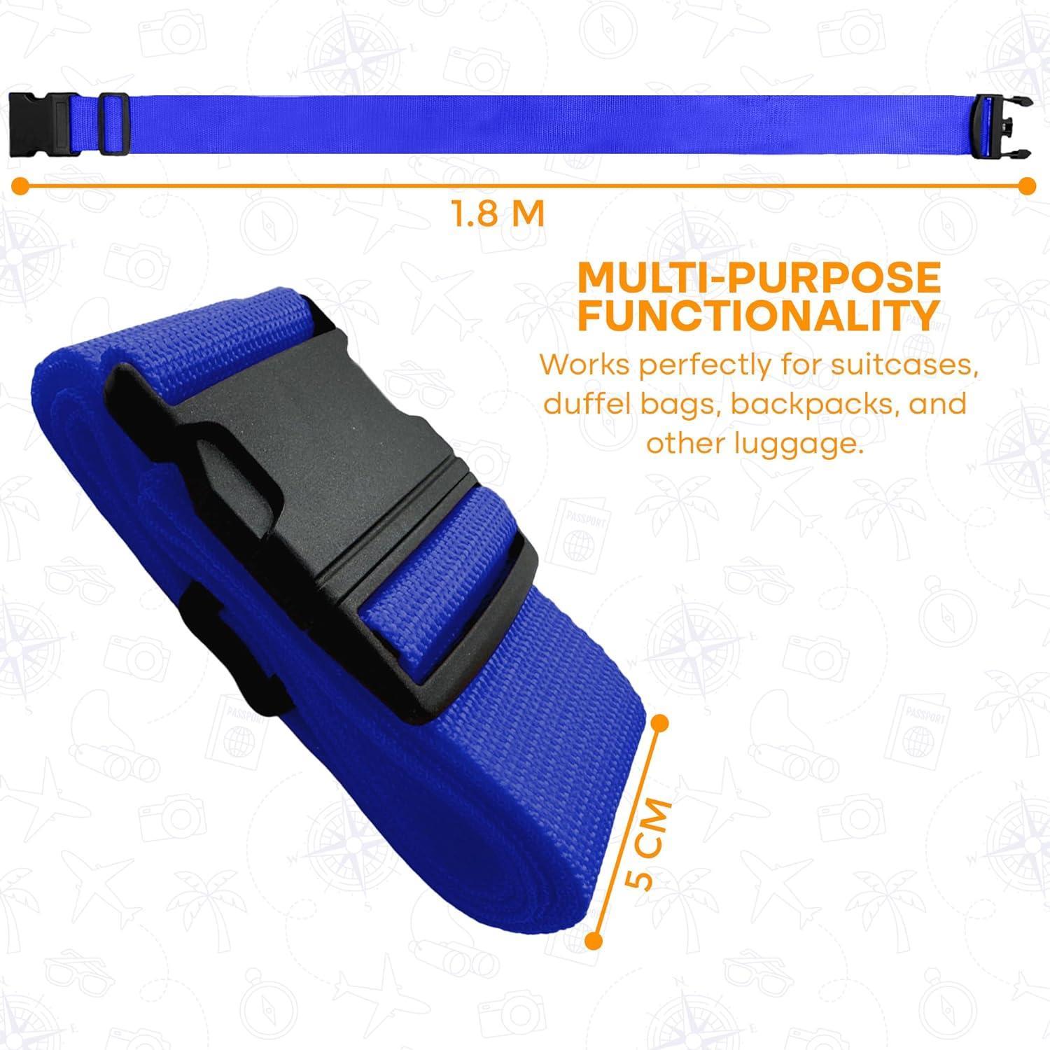 4pcs Adjustable Luggage Straps Safety Suitcase Travel Baggage Belt - Picture 9 of 17