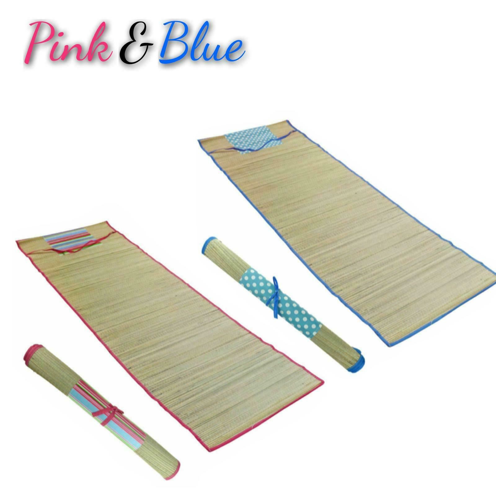 2 X STRAW Beach Mat Roll Up Carry Mat Travel Picnic Holiday Camping